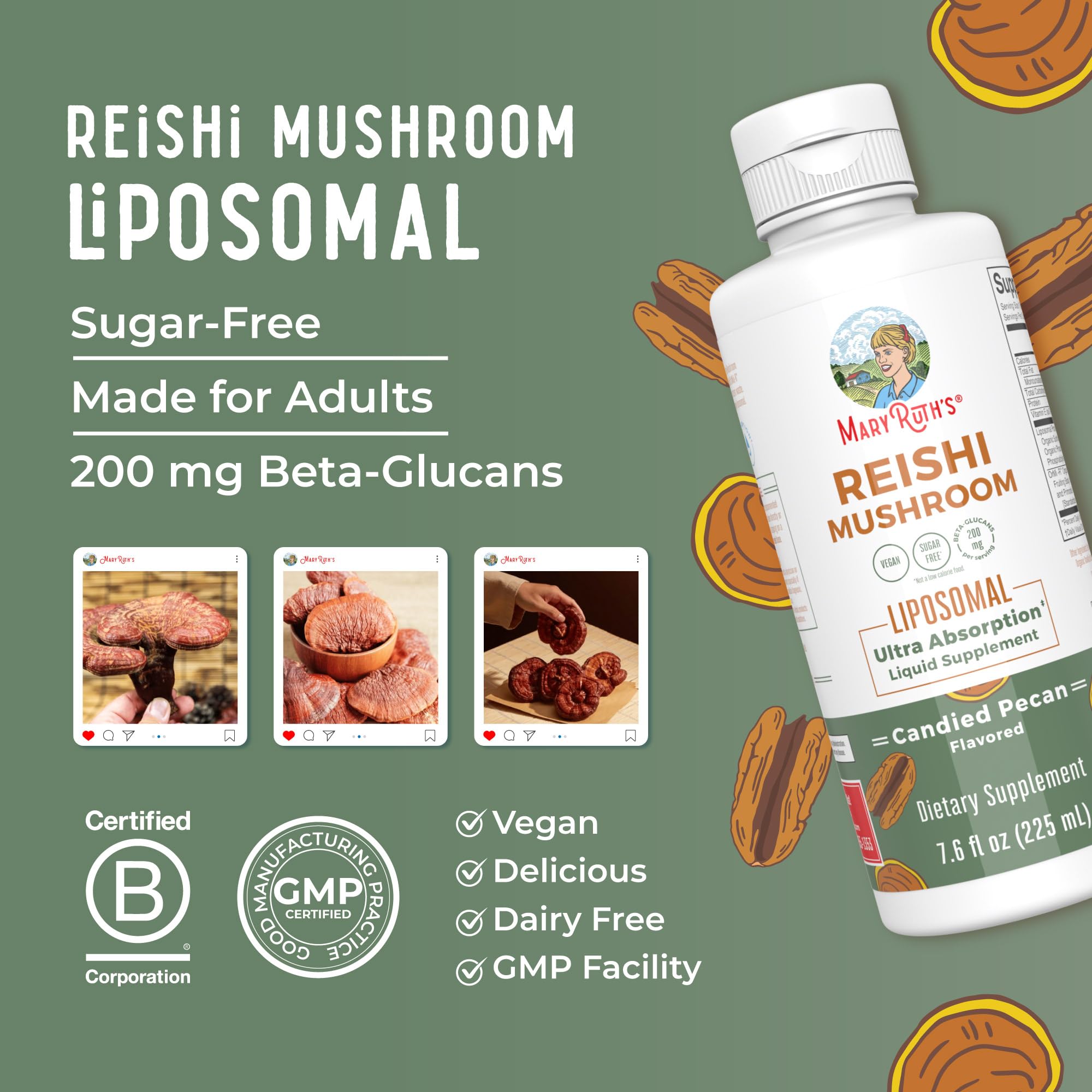 MaryRuth's Reishi Mushroom Supplement, 15 Servings, Full Spectrum, 7.6 oz — Amazon image 8