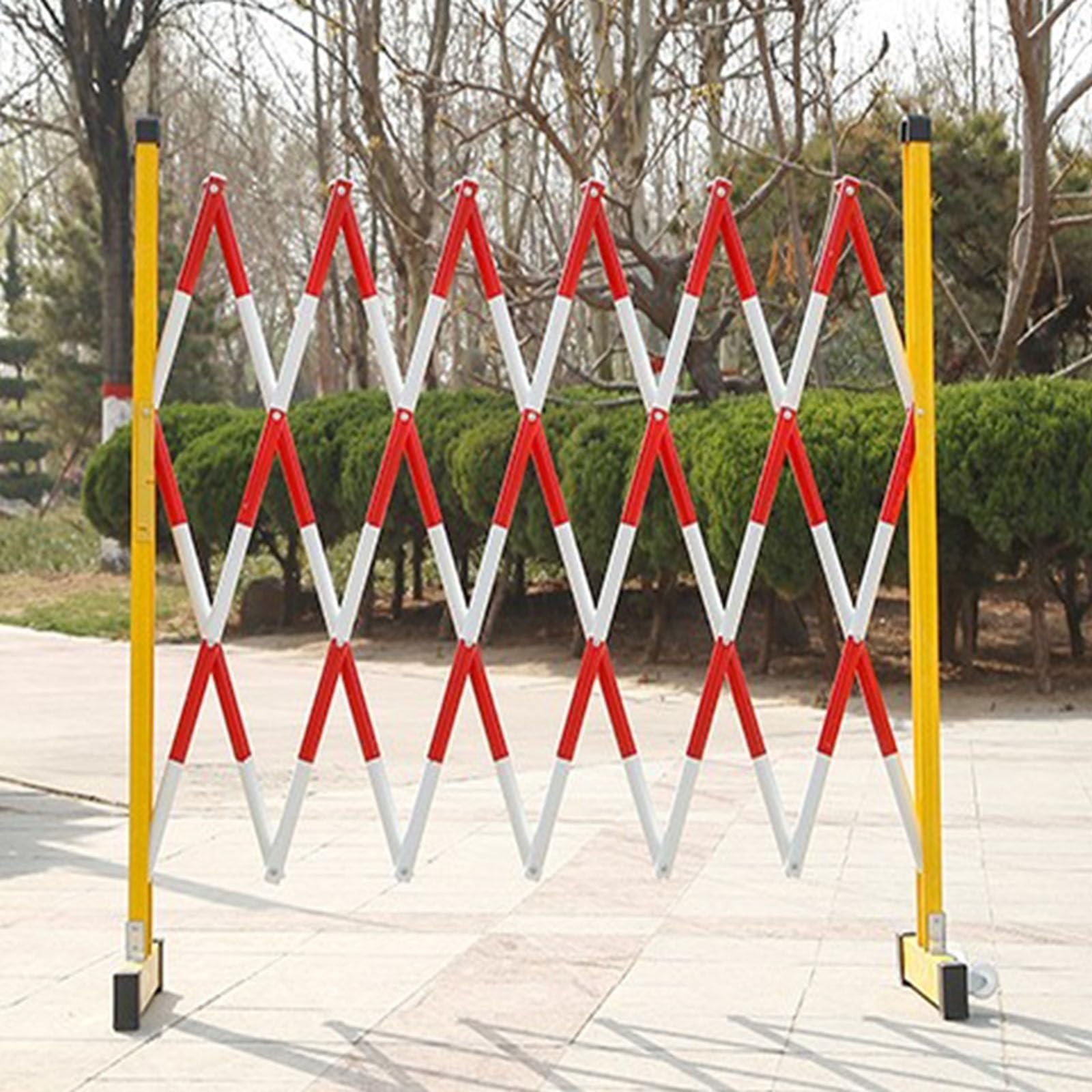 ASerZenith Expandable Mobile Barrier Traffic Fence, Retractable Traffic Fence Flexible Mobile Barrier Gate Easily Assembled Safety Barrier Flexible Mobile Barrier Gate,Red-120X200Cm
