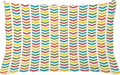 Miniatura 6 de Ambesonne Arrow Throw Pillow Cushion Cover, Illustration of Colorful Repetitive Arrows Pointing Downwards on a Plain Background, Decorative Square