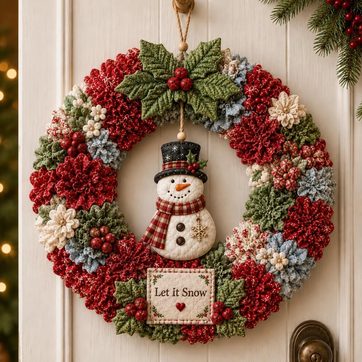 3D Fabric Poke Wreath DIY Kit, Christmas Wreath DIY Kit for Adults (D), 1 - Image 7
