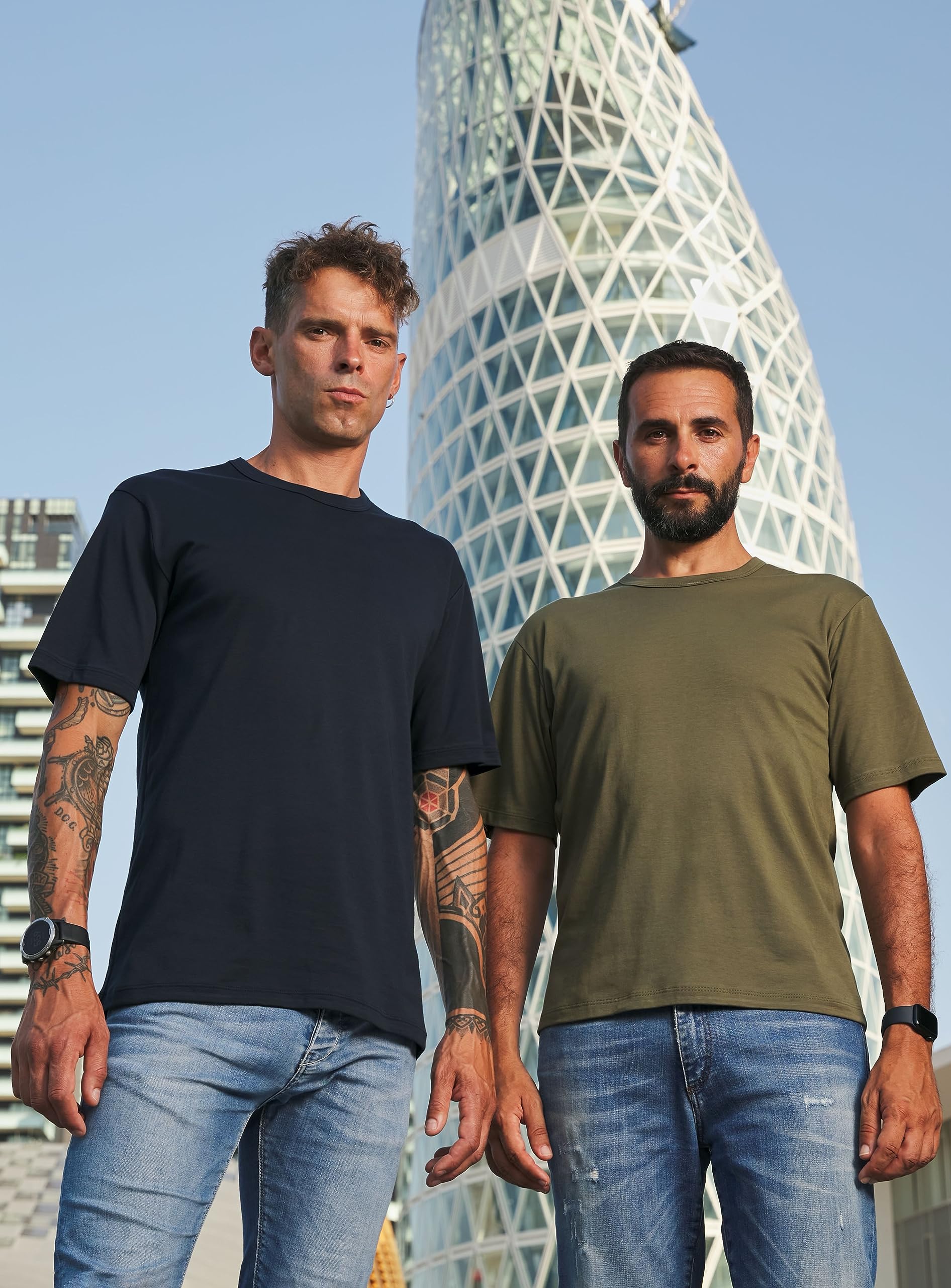 VERTICALIE – T‑Shirt Uomo Manica Corta - Cotone Superior Pima Lusso – 100 % Made In Italy Milano – 5 Differenti Lunghezze