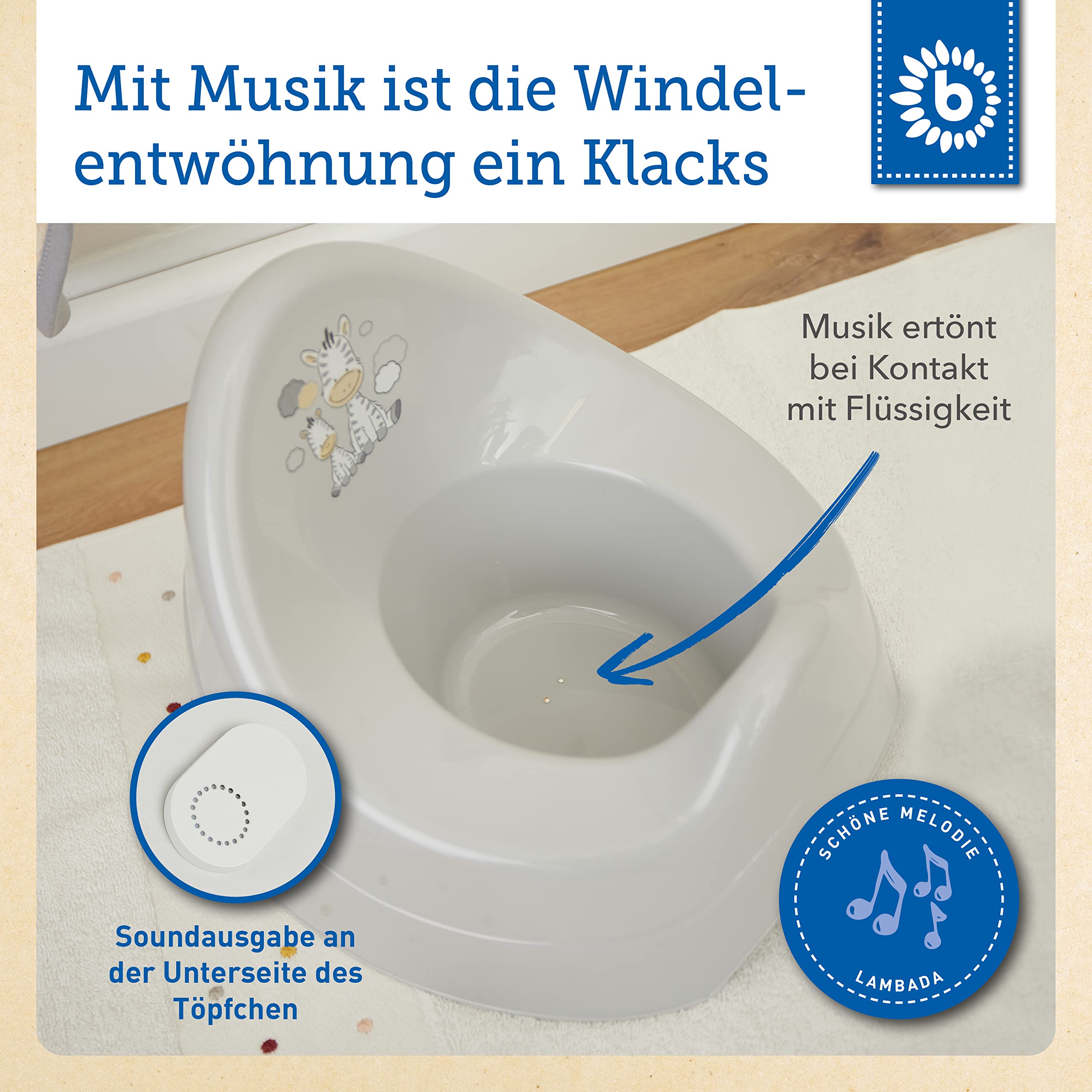 Bieco Nocnik z muzyką | nocnik dla dzieci od 1 roku życia | Toaleta dla niemowląt | Toaleta treningowa Potty | nocnik dla dzieci od 2 lat Toaleta dla dzieci