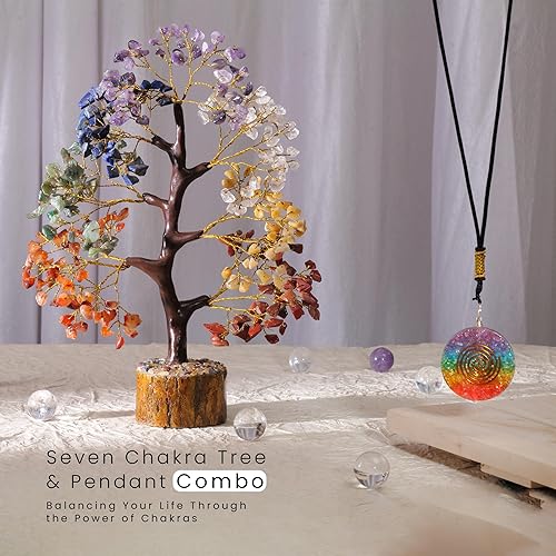 Miniatura 6 de Árbol de la vida de cristal - Árbol de Feng Shui - Regalos de oficina - Árbol de 7 chakras - Artículos espirituales - Regalos de chakras - Cristales