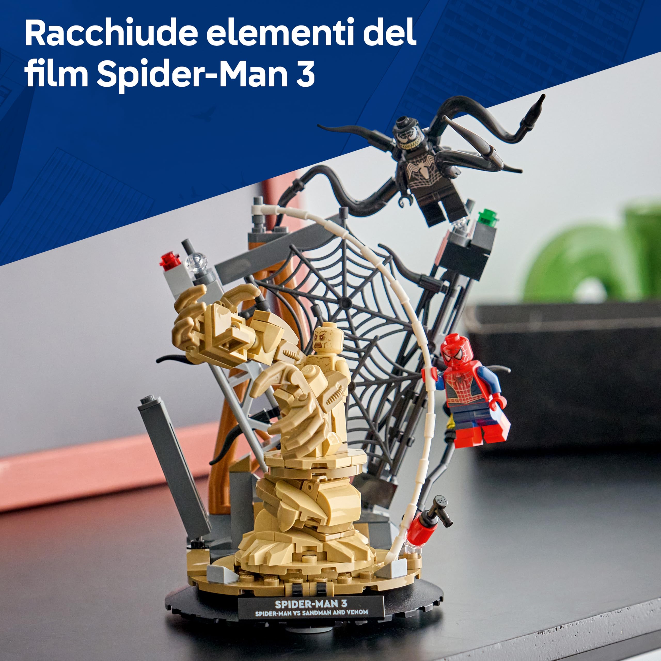 LEGO | Marvel Battaglia Epica: Spider-Man vs. Sandman - Giocattolo dei Supereroi con 3 Minifigure Inclusi Spider-Man & Venom, e Cantiere Edile - Regalo per Bambini da 9 Anni in su Fan dei Film - 76334