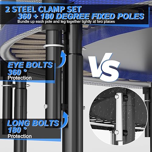 Miniatura 5 de CalmMax Trampolín de 12 pies 10 pies 8 pies 14 pies 15 pies 16 pies Trampolines recreativos para brincar con red de seguridad aprobado por ASTM