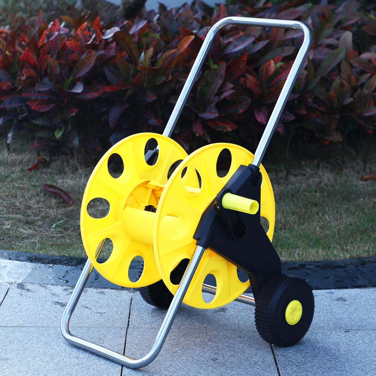 jojofuny Carrello Avvolgitubo da Giardino con Ruote, Resistente All'usura, in Pp, Design Compatto per Annaffiare Piante e Lavare Auto
