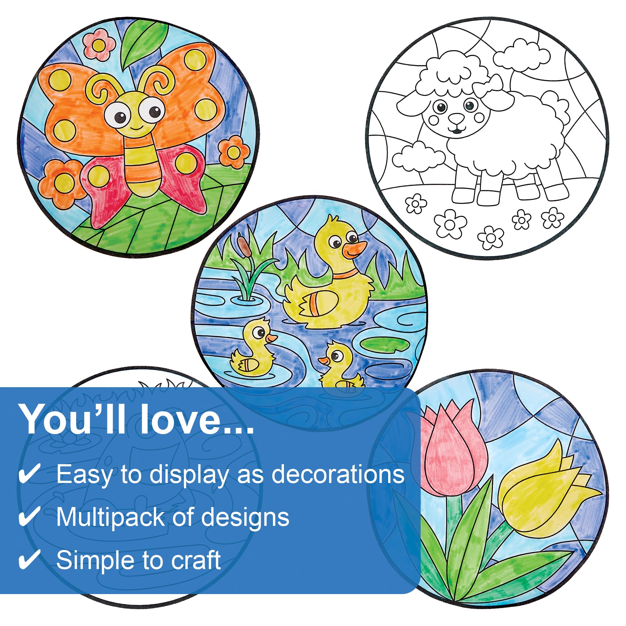 Baker Ross FN381 Springtime Window Decorations - Pack of 20, Classroom Display Window Decorations, Arts and Crafts Kits for Kids - Image 3
