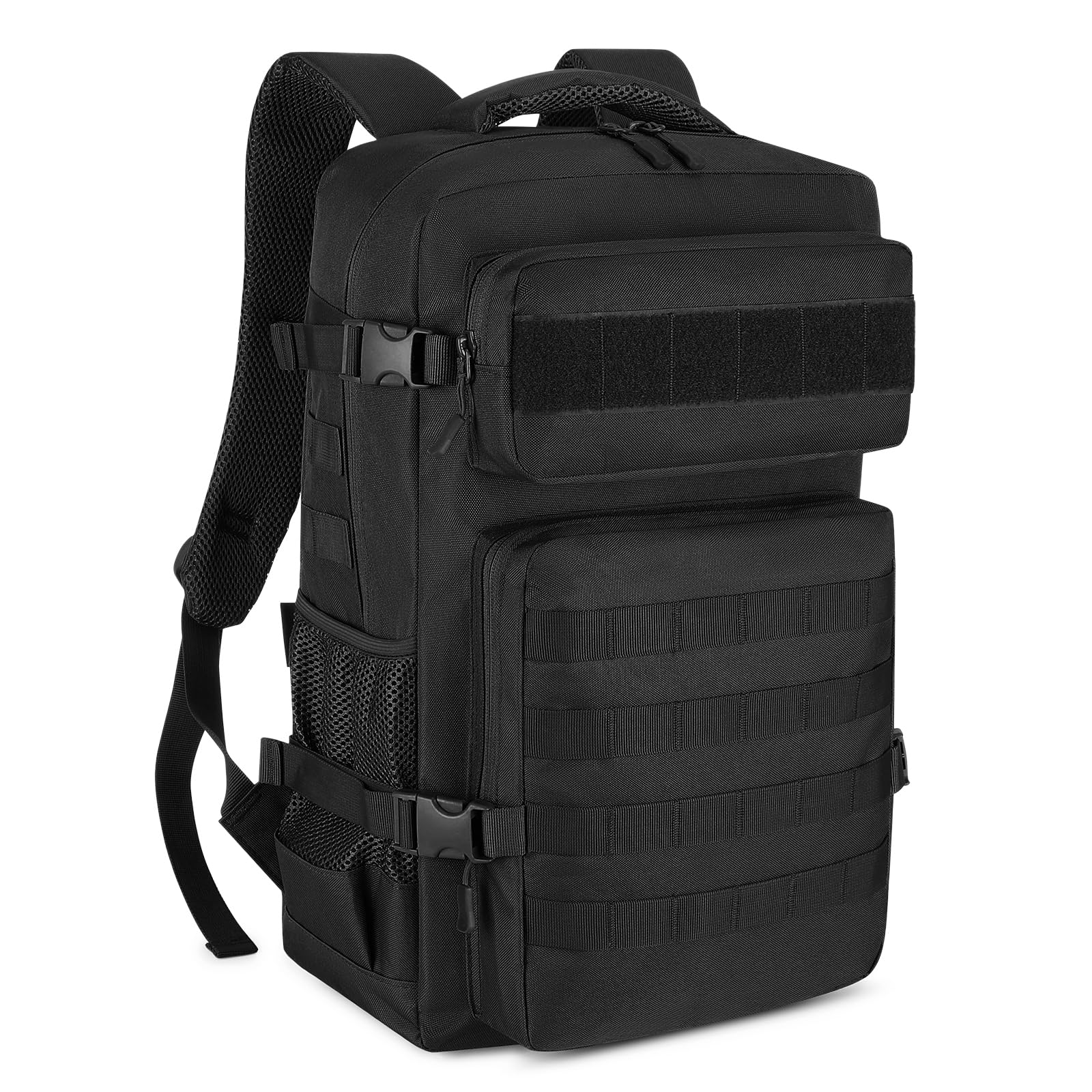 HUNTVP 30L Rucksack for Men, Tactical Backpack Military Molle Army Army Back Pack Motorcycle Daysack for Men and Women Traveling, Camping, Trekking, Work, Hiking and Outdoors (30l-black)
