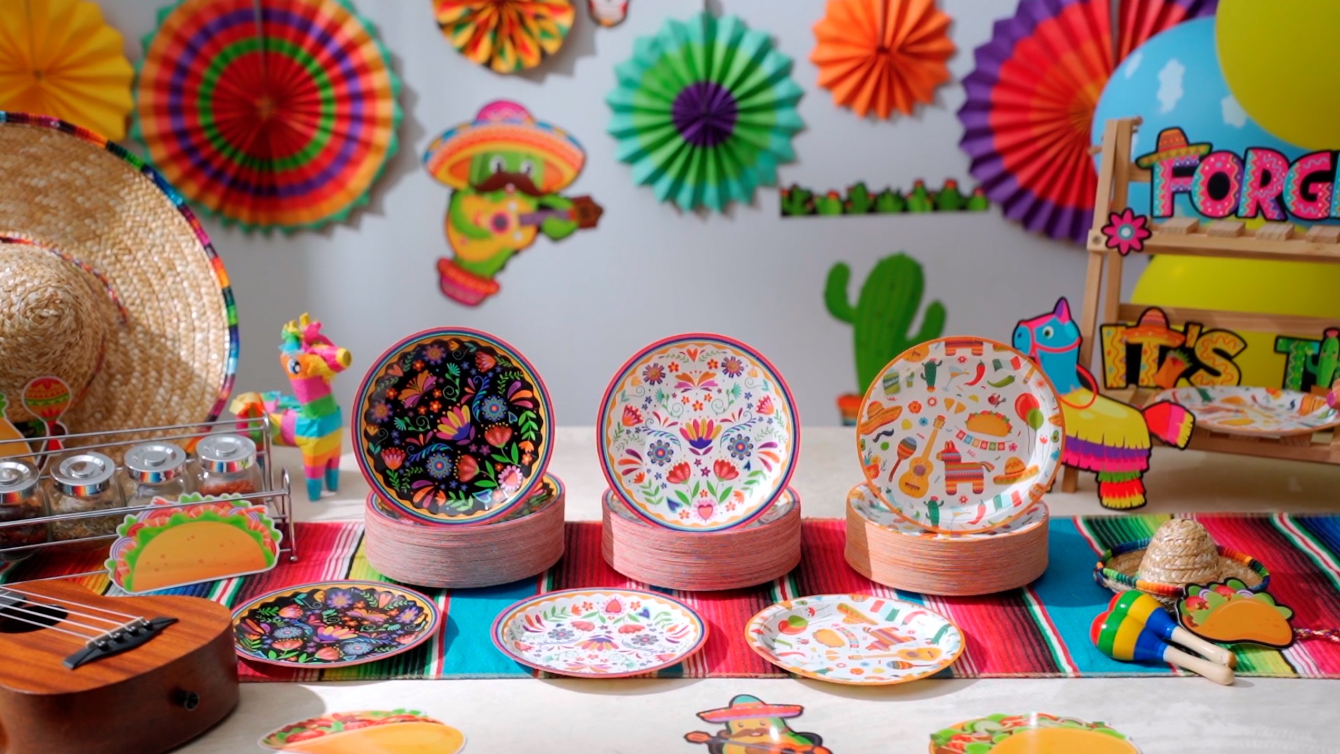 Amazon.com: FillTouch 100 Pcs Mexican Floral Paper Plates 7 Inch