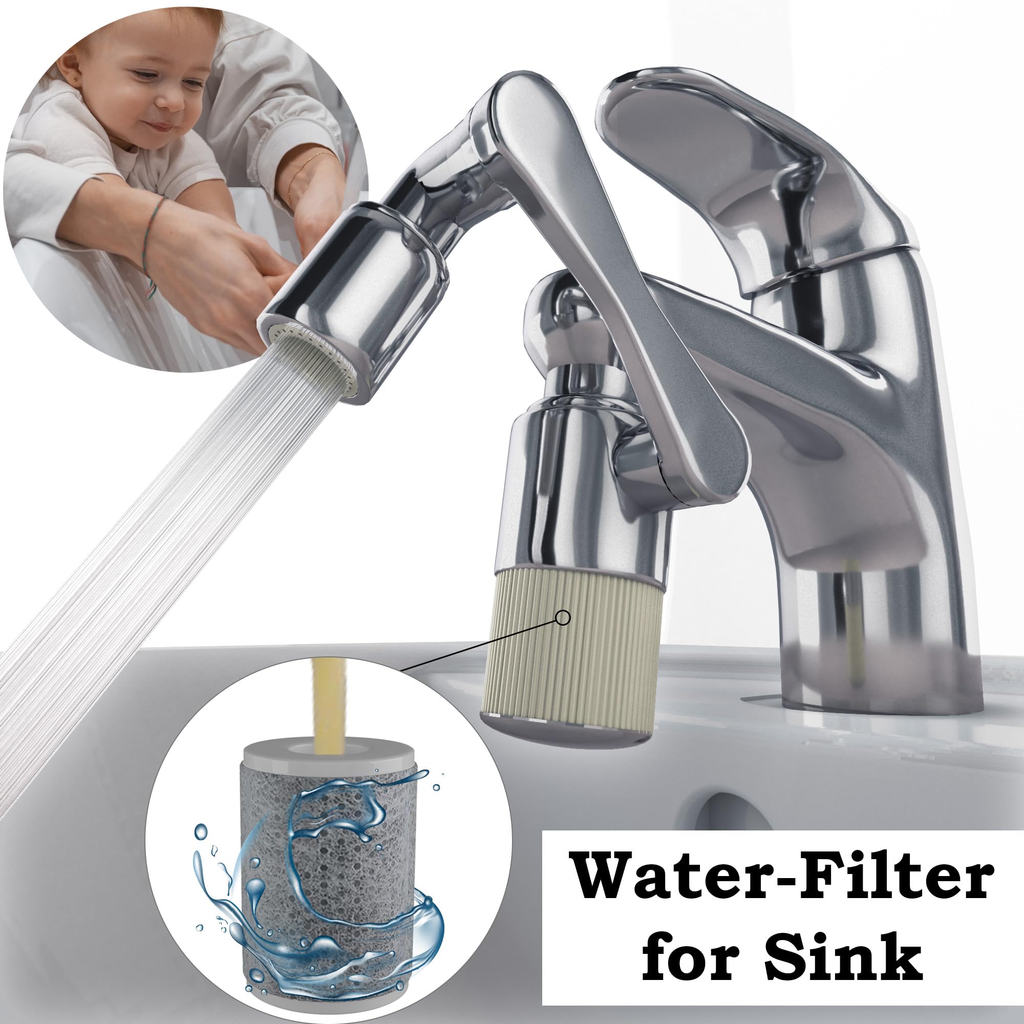 Cabezal de ducha con soporte ajustable, cabezal de ducha de alta presión con 5 modos de pulverización con 5 filtros, filtros suavizantes de agua para agua dura, elimina el cloro, filtro