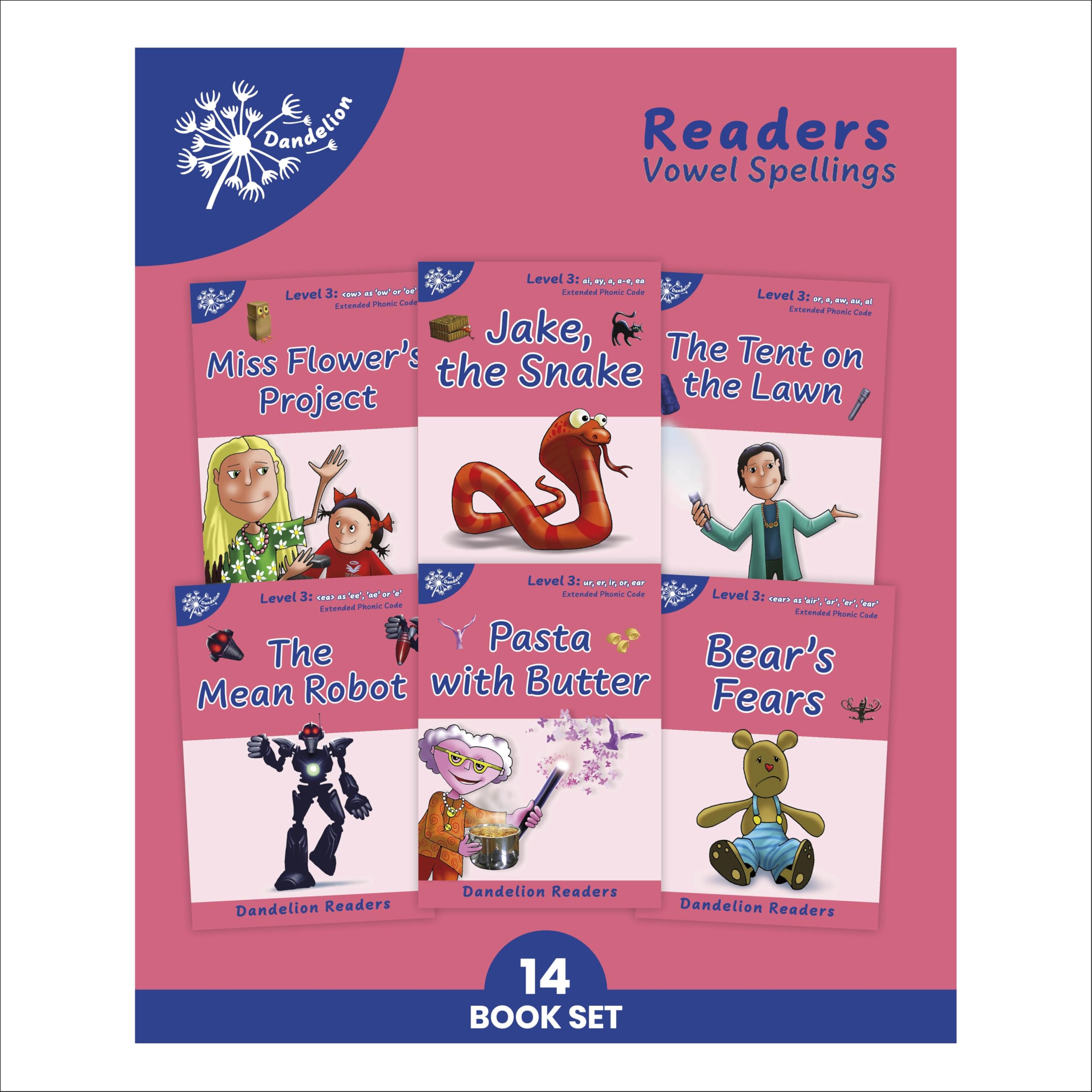 Phonic Books Dandelion Readers Vowel Spellings Level 3: Four to five spellings for each vowel sound (Phonic Books Beginner Decodable Readers)