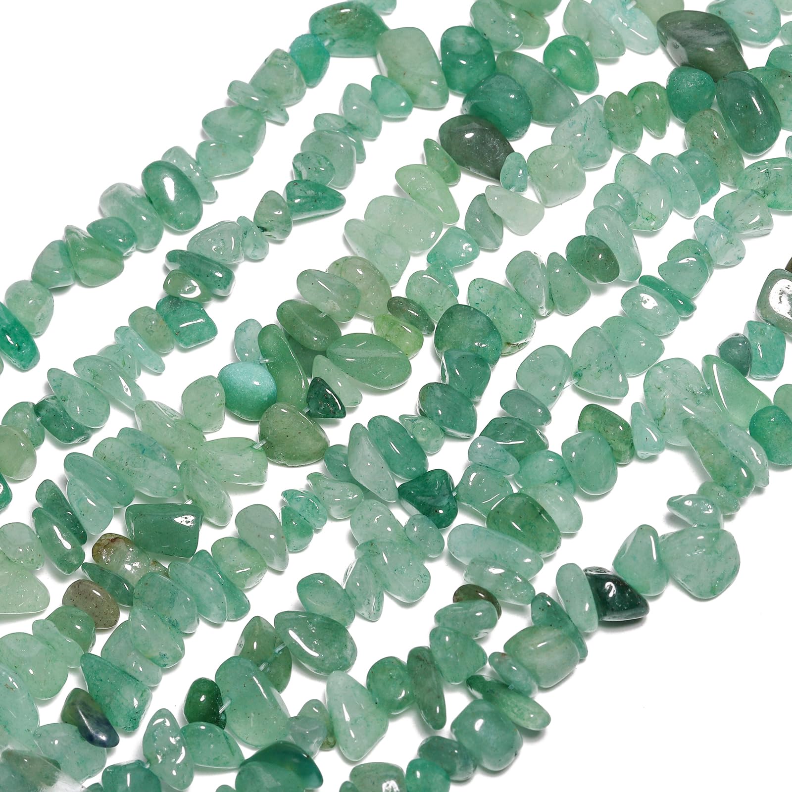 30in Green Aventurine Natural Chip Stone Beads 5-8mm About 230pcs,Irregular Drilled Light Green Bead for Bracelets Jewelry Making Supplies for Adults,DIY Crafts.
