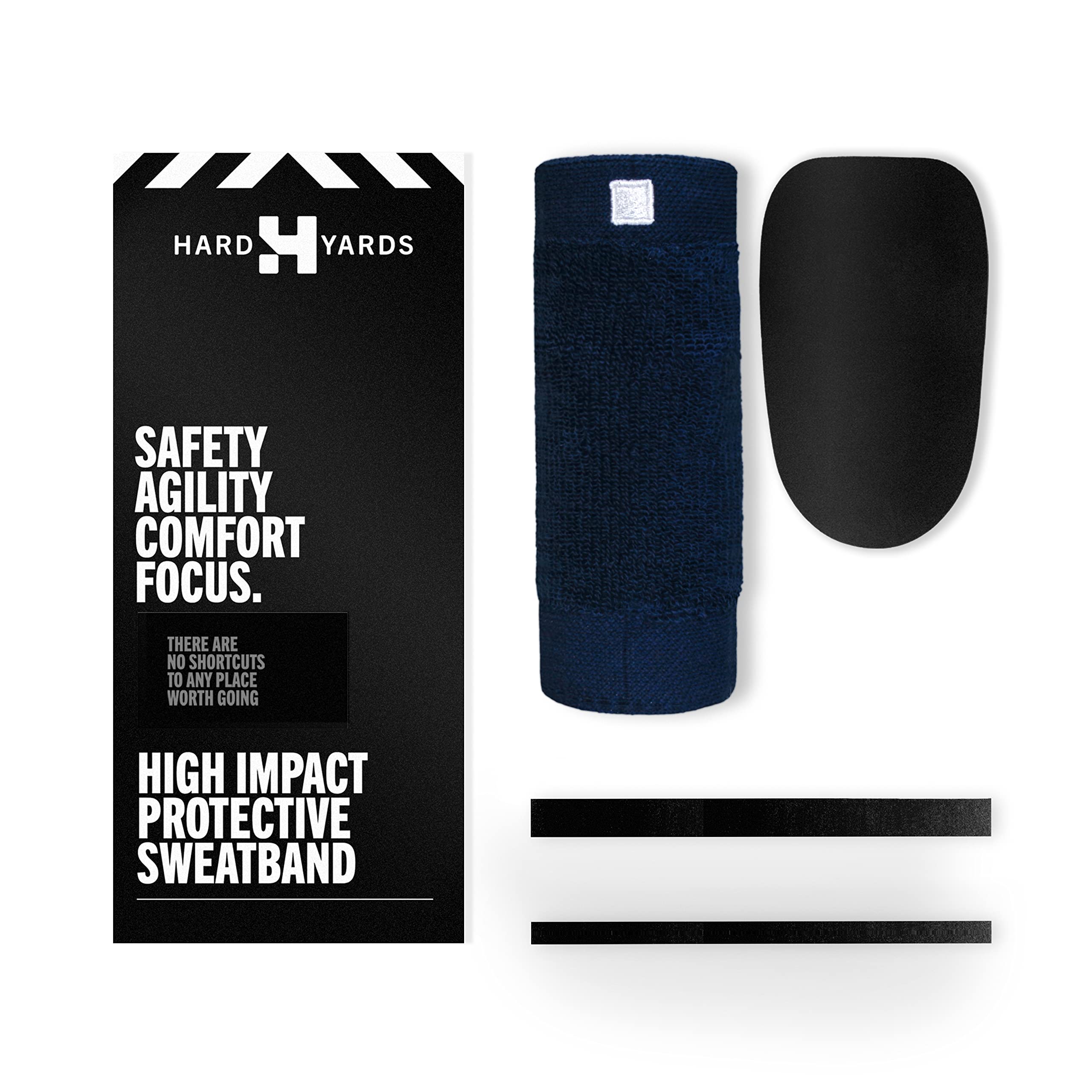 HARD YARDS - High Impact Protective Sweatband Set + Extra Guard - Arm Guard For Cricket/Hockey/Baseball/Lacrosse - Unisex - Flexible - Ultra lightweight - Breathable - Interchangeable Sweatband/Guard