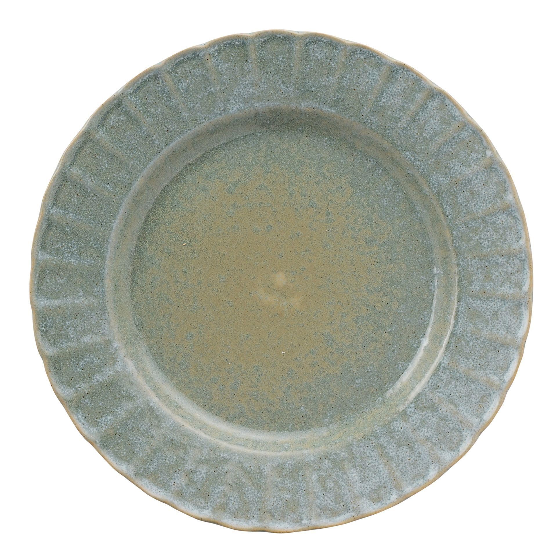 Widdop and Co Hestia - Juego de vajilla de cerámica esmaltada verde, juego de 4 platos pequeños, vajilla contemporánea y elegante, bonita idea de regalo, platos de comedor para inauguración de la casa