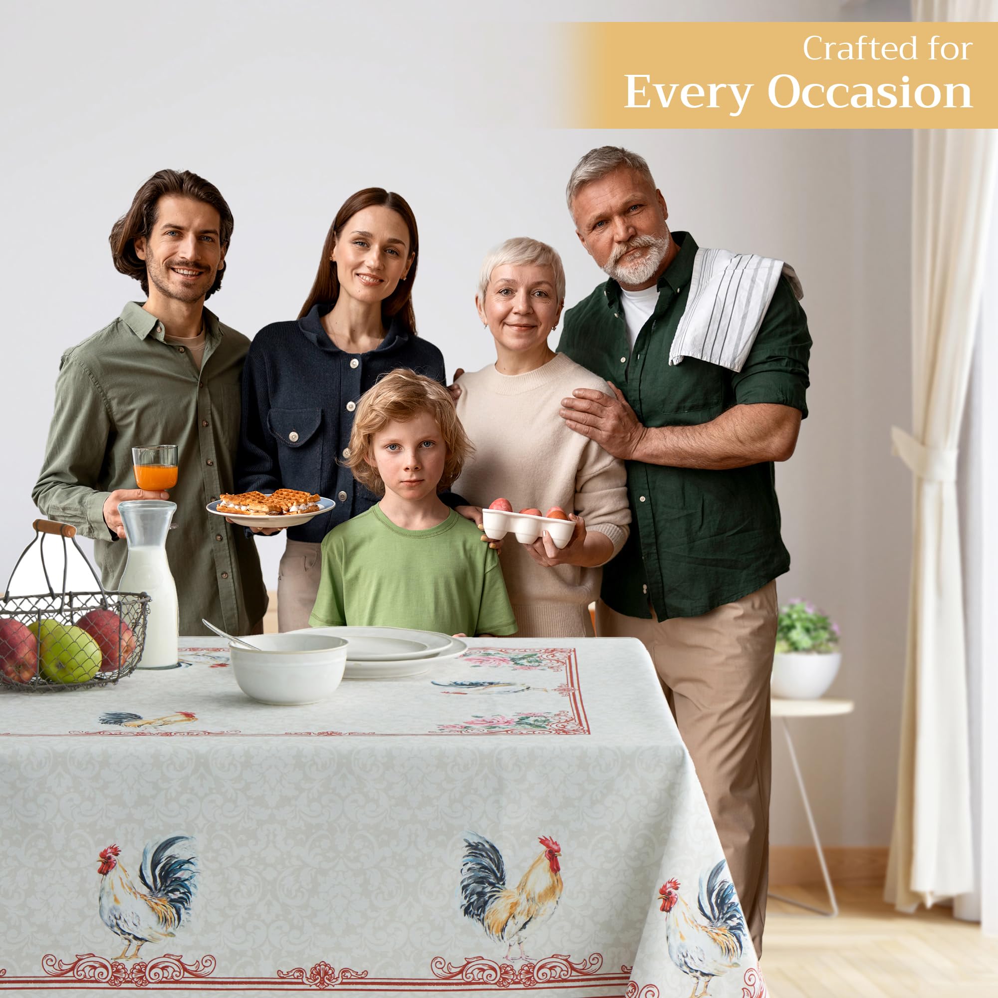 Maison d' Hermine Faisan D'Automne 100% katoenen tafelkleed voor keuken | Diner | tafelblad | Decoratiefeesten | Bruiloften | Thanksgiving/Kerst ( rechthoek, 140 cm x 180 cm) Moederdag