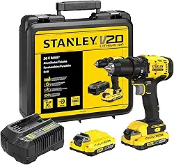 STANLEY Parafusadeira e Furadeira 13mm 20V SCD701D1K 1 Bateria 1 Carregador e Maleta
