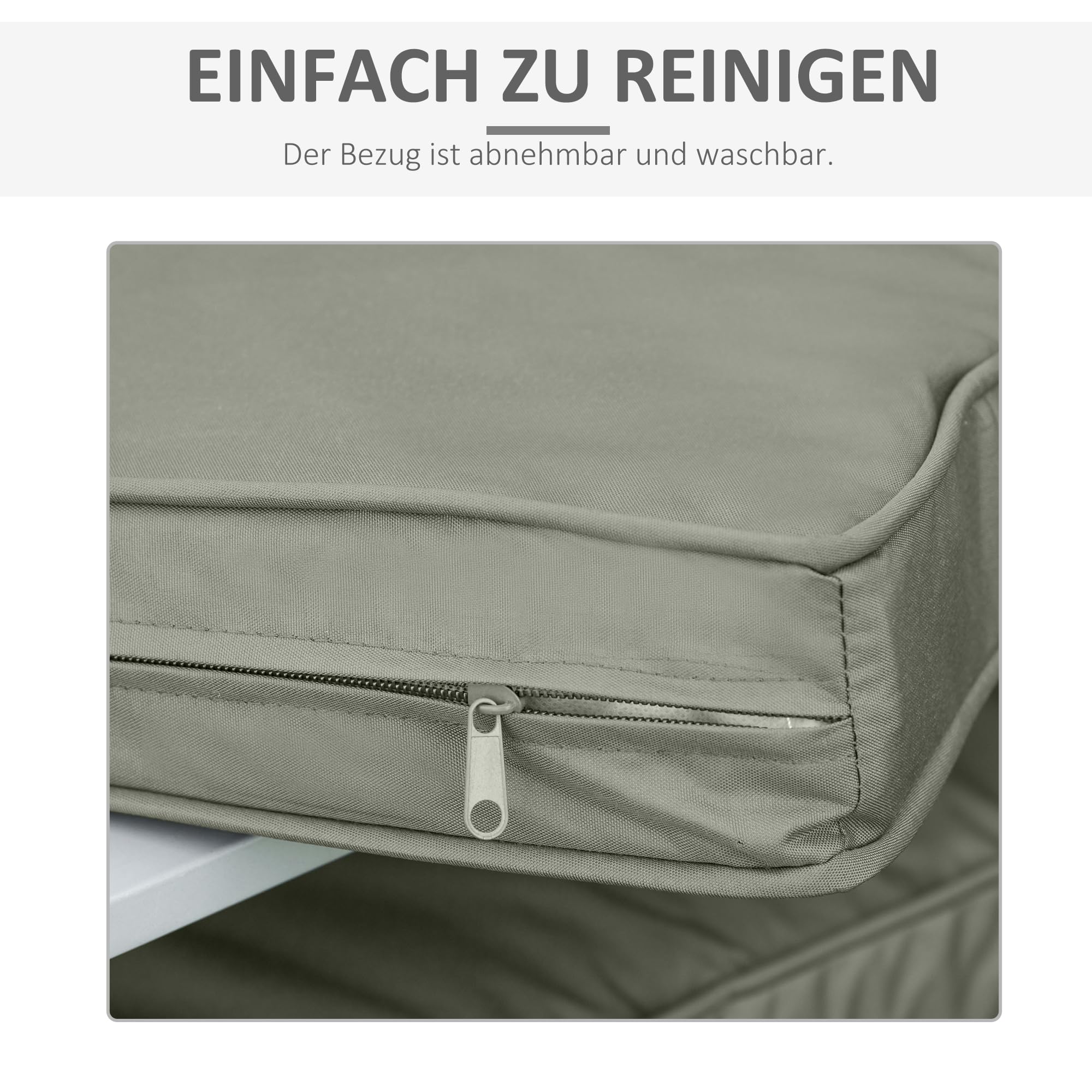 Outsunny set di 2 cuscini per sedia, cuscino per sedia 56 x 52 cm con cerniera, rivestimento in tessuto, imbottitura spessa 7 cm, cuscino lavabile per casa, giardino, auto, ufficio, divano, sedie,