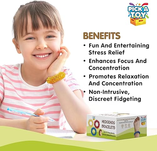 Miniatura 4 de Juego de juguetes sensoriales para ansiedad, 3 pulseras de metal silenciosas para niños y niñas, niños mayores de 5 años, perfecto para juegos de