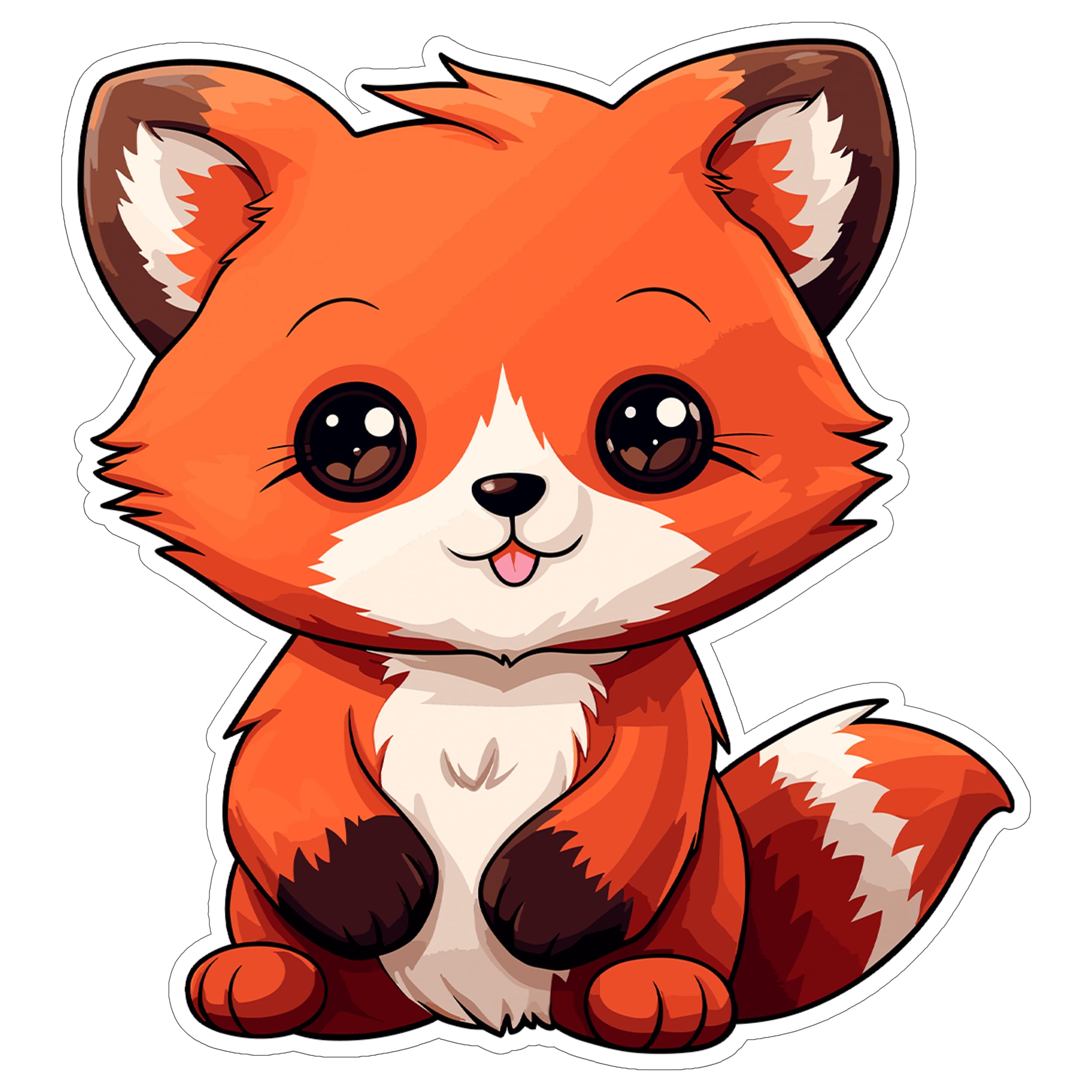 Red Panda Sticker 4 Inch Firefox Bamboo Eater Cute Mammal - Waterproof Animal Vinyl Decal for Laptop Water Bottle Car Tumbler - Durable Aesthetic