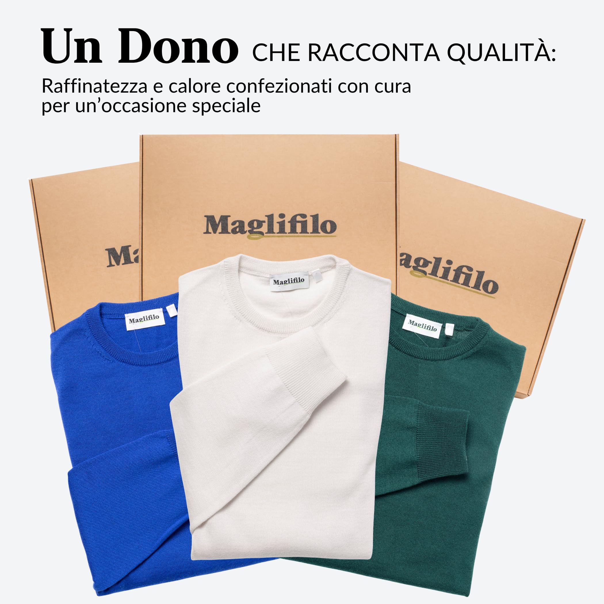 Maglione Uomo 100% Lana Merino, Morbido | Caldo e Traspirante in Maglia Rasata – Girocollo Elegante e Versatile per Ogni Occasione – Idea Regalo con Confezione Inclusa
