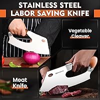 Vista 2 de ROCOCO Cuchillo de carnicería para carne Cuchillo único que ahorra esfuerzo Cuchillo de cocina profesional Cuchillos de chef de acero inoxidable