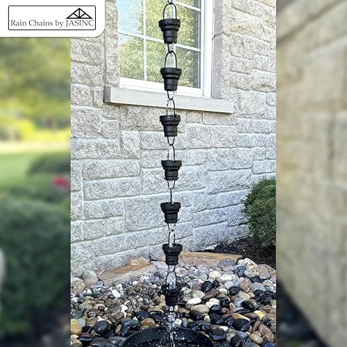 Miniatura 5 de Copas de capa de 8.5 pies de aluminio con recubrimiento en polvo negro, para reemplazar la canaleta de techo, con kit de instalación, atrapador de