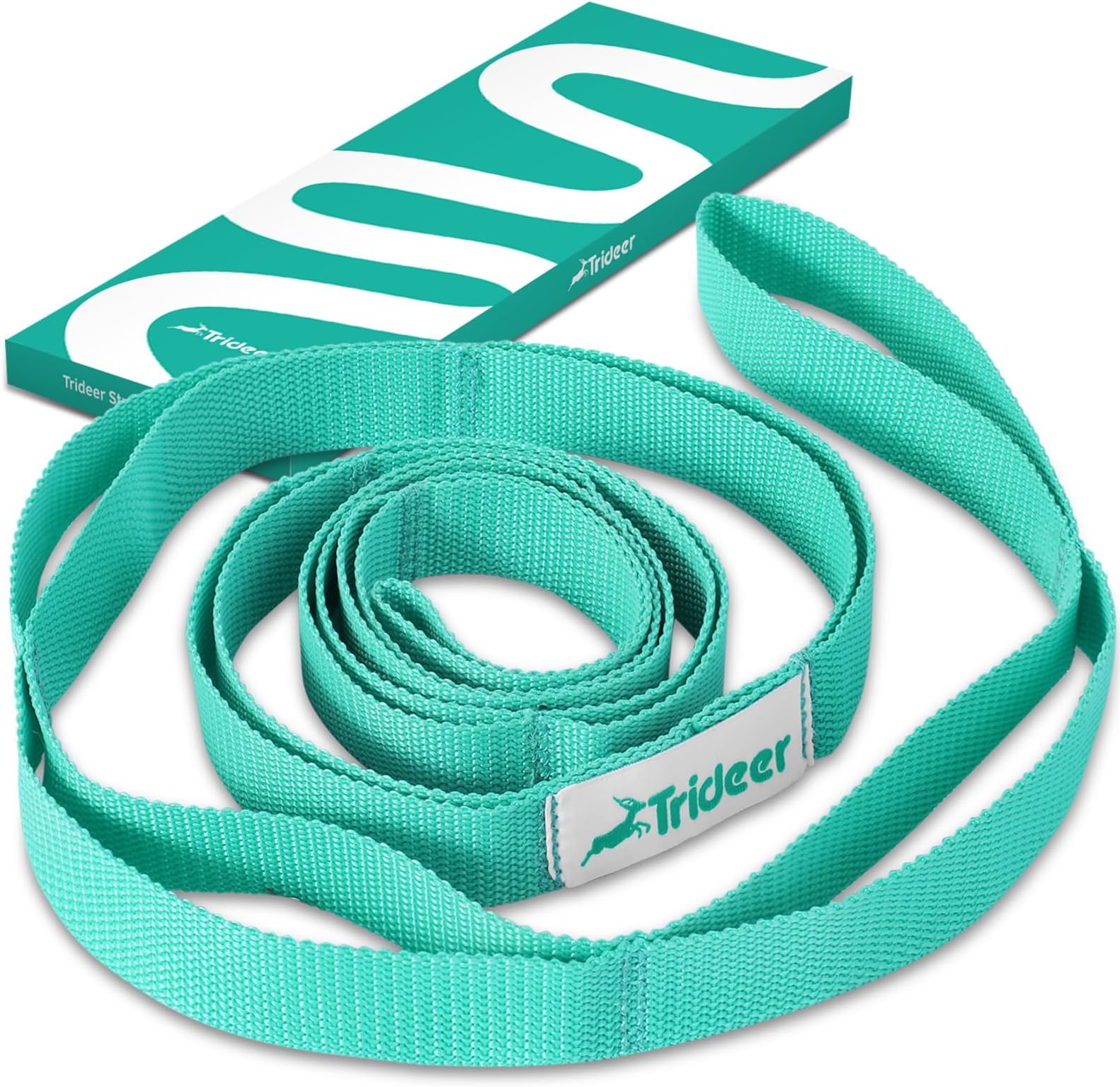 Stretching Strap Yoga Strap for Physical Therapy, 10 Loop Non-Elastic Yoga Straps for Stretching, Pilates, Exercise & Dancing, Stretch Band with Aesthetic Packaging for Women & Men