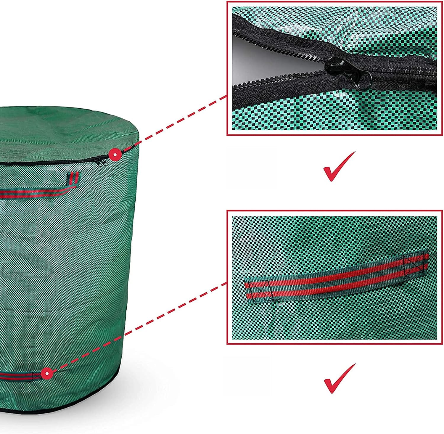 DINGFAN Collapsible Camp Trash Can Garden Waste Bags with Handles- Reusable Pop Up Garden Bin,Yard Waste Bags for Camping,Garden,Hiking,Picnics and Outdoor (Size : 272L 67cm x 76cm)