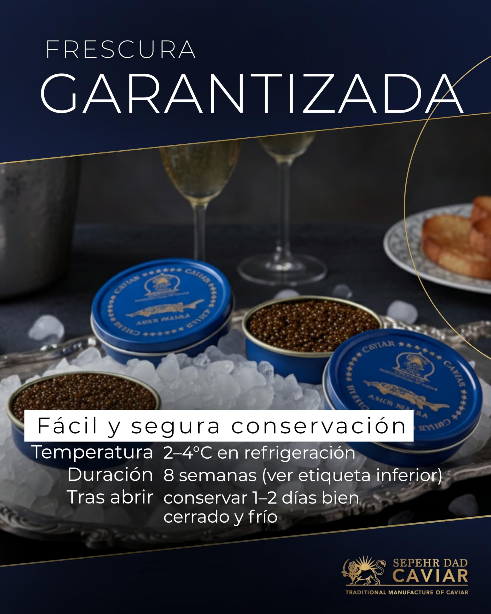 Sepehr Dad Caviar Beluga de l'Amour | Huevas de pescado clase A | cría NC | 30 gramos - 4