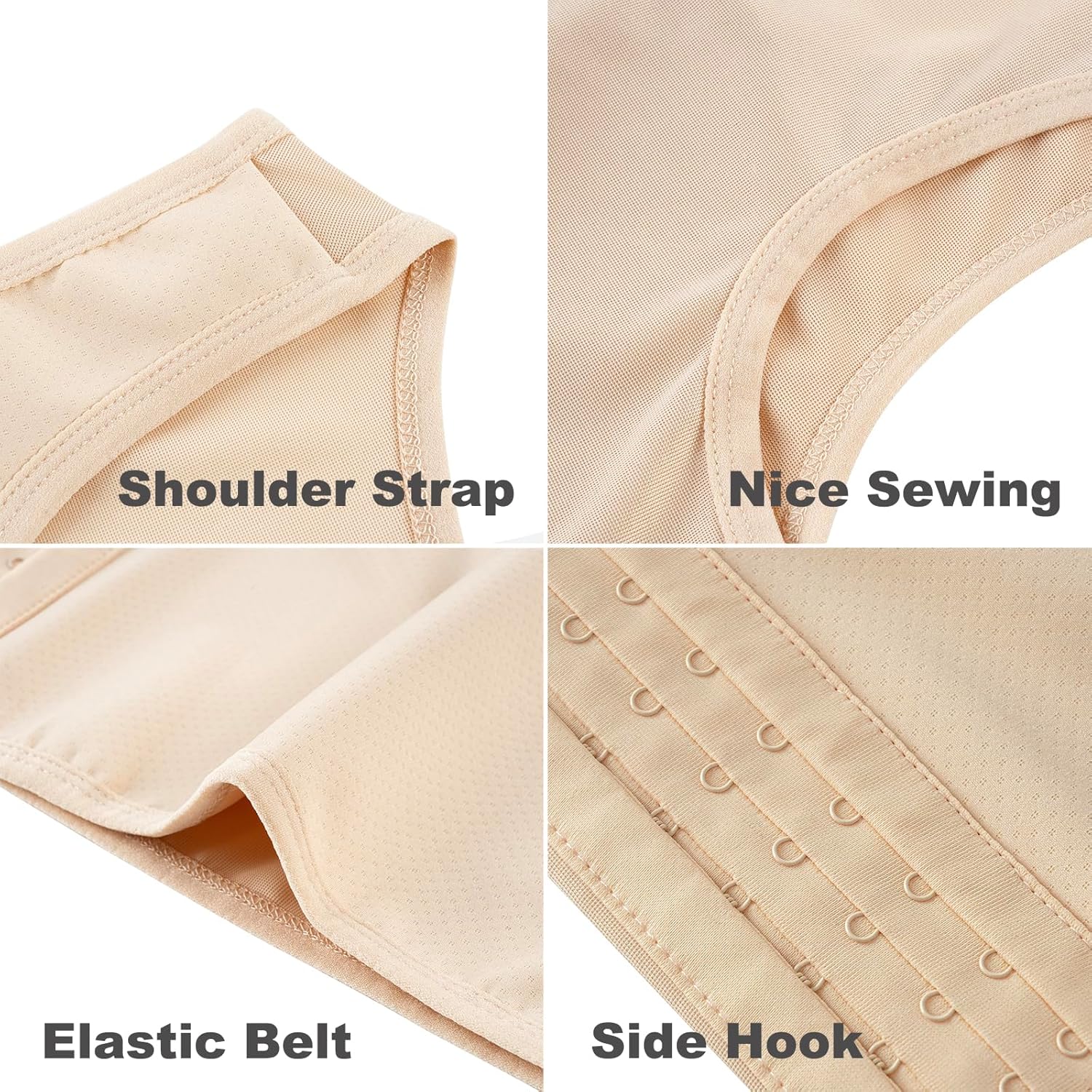 JARAZIN Chest Binder for Women Transgender Tomboy FTM Binder Trans Adjustable Hook Breathable Half Binder Bra Tank Top - Image 3