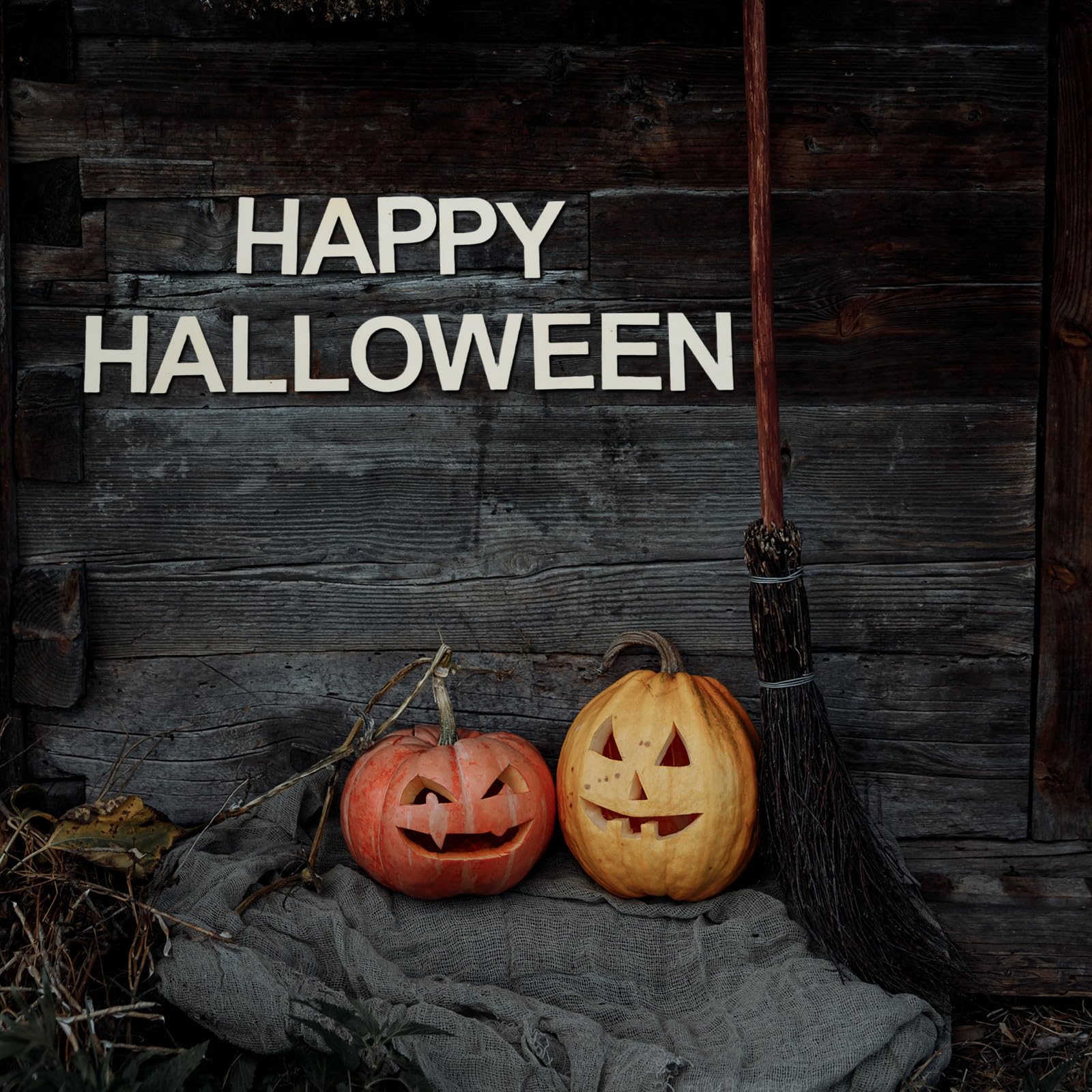 Tofficu 5 Juegos Pintar Happy Halloween, Set de 11cm para Manualidades | Color Beige, Diseño Temática Halloween, Colgantes Reutilizables para Hogar