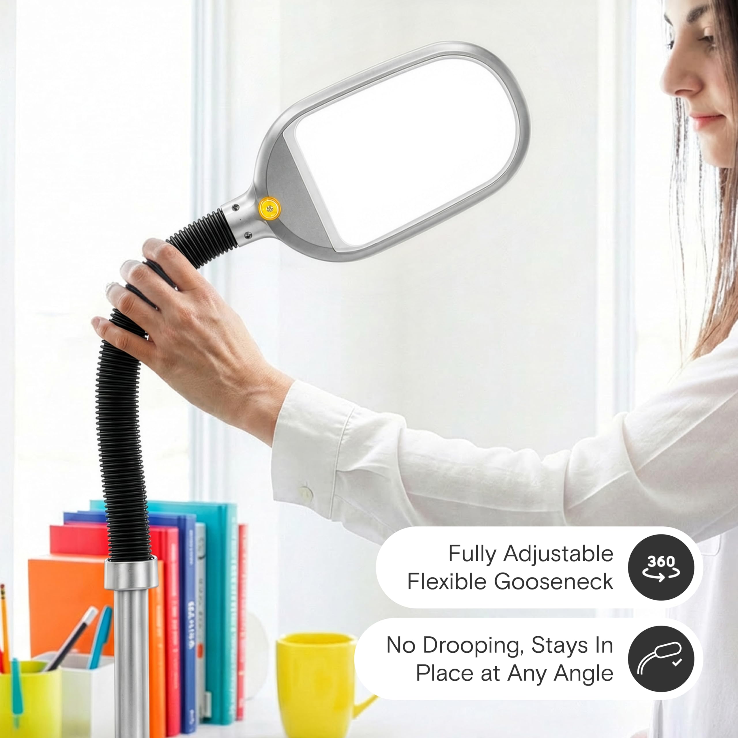 Brightech Litespan Titanium Silver LED Floor Reading Lamp, Energy