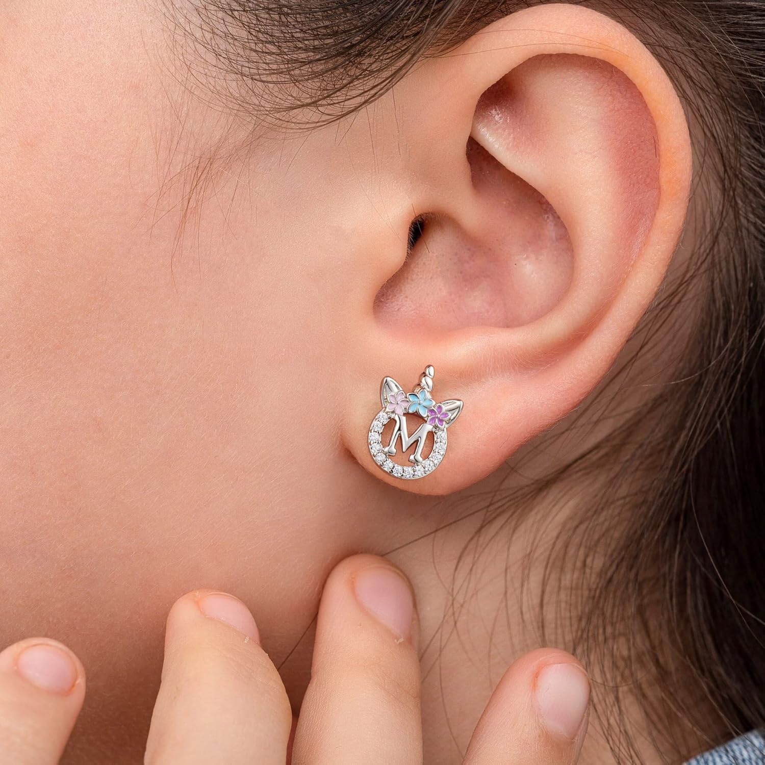 925 Sterling Silver Unicorn Earrings, 14K Gold/Rose Gold/Silver/Unicorn Earrings for Girls Kids Toddler Little Girls Hypoallergenic Letter Initial Earrings for Girls Christmas Gifts - Image 4