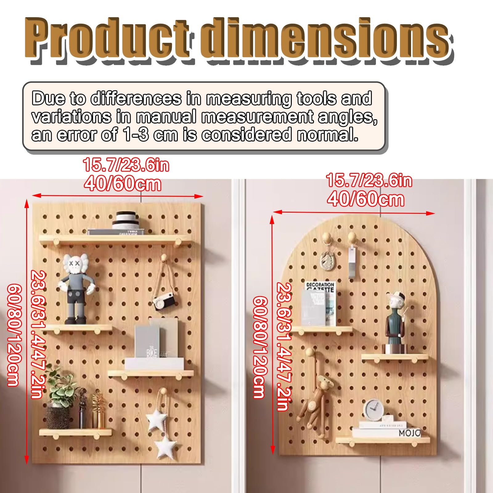 Kit organizador de madera con ganchos para garaje, almacenamiento de herramientas de pared y decoración del hogar, panel de exhibición de bricolaje
