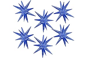 6pcs Blue Starburst Balloon - 22"