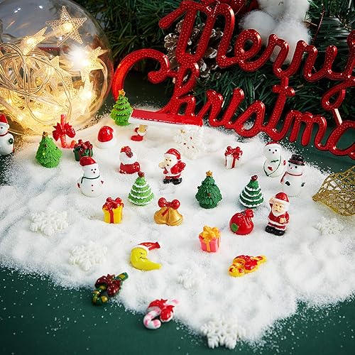 Miniatura 6 de 40 figuras de Navidad en miniatura, diseño de árbol de Navidad con muñeco de nieve, medias, copo de nieve, árbol de Navidad para decoración de