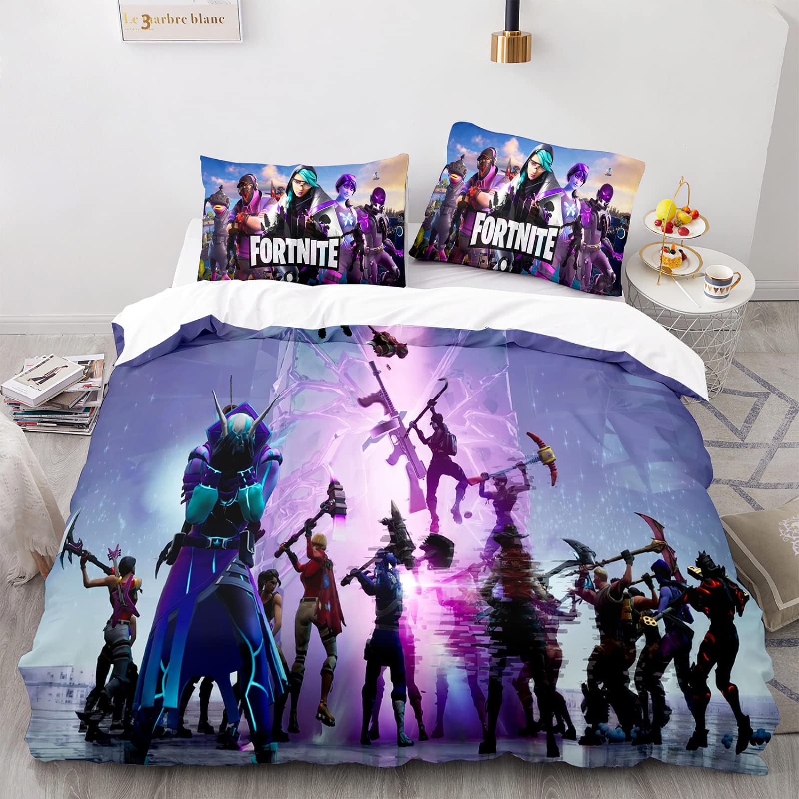 AcaimE Funda Nordica Cama 90 Juvenil Gaming Gamer Game Player Poliéster Funda Nordica 135X200Cm Viene con 2 Fundas De Almohada De 40X75Cm. Antiarrugas Sin Hierro