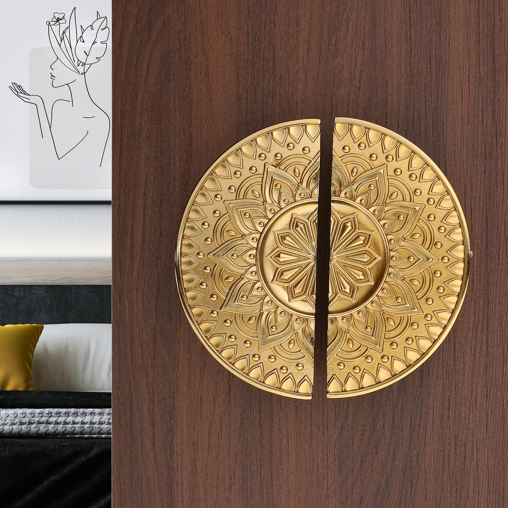 Bzcarts 4 Inch Main Door Handle/Door Handles for Main Door/Glass Door Handle/Pull Handles for All The Doors of House/Office/Hotels (Gold,Rajwadi Sunflower) (Pack of 2) (B0BBMXSX62) Amazon Price History, Amazon Price Tracker