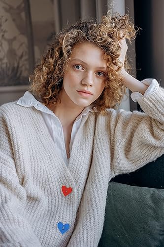 Miniatura 7 de 200 botones de nailon con forma de corazón de durazno para niños, botones para coser sujetadores, álbumes de recortes (200 unidades + forma de