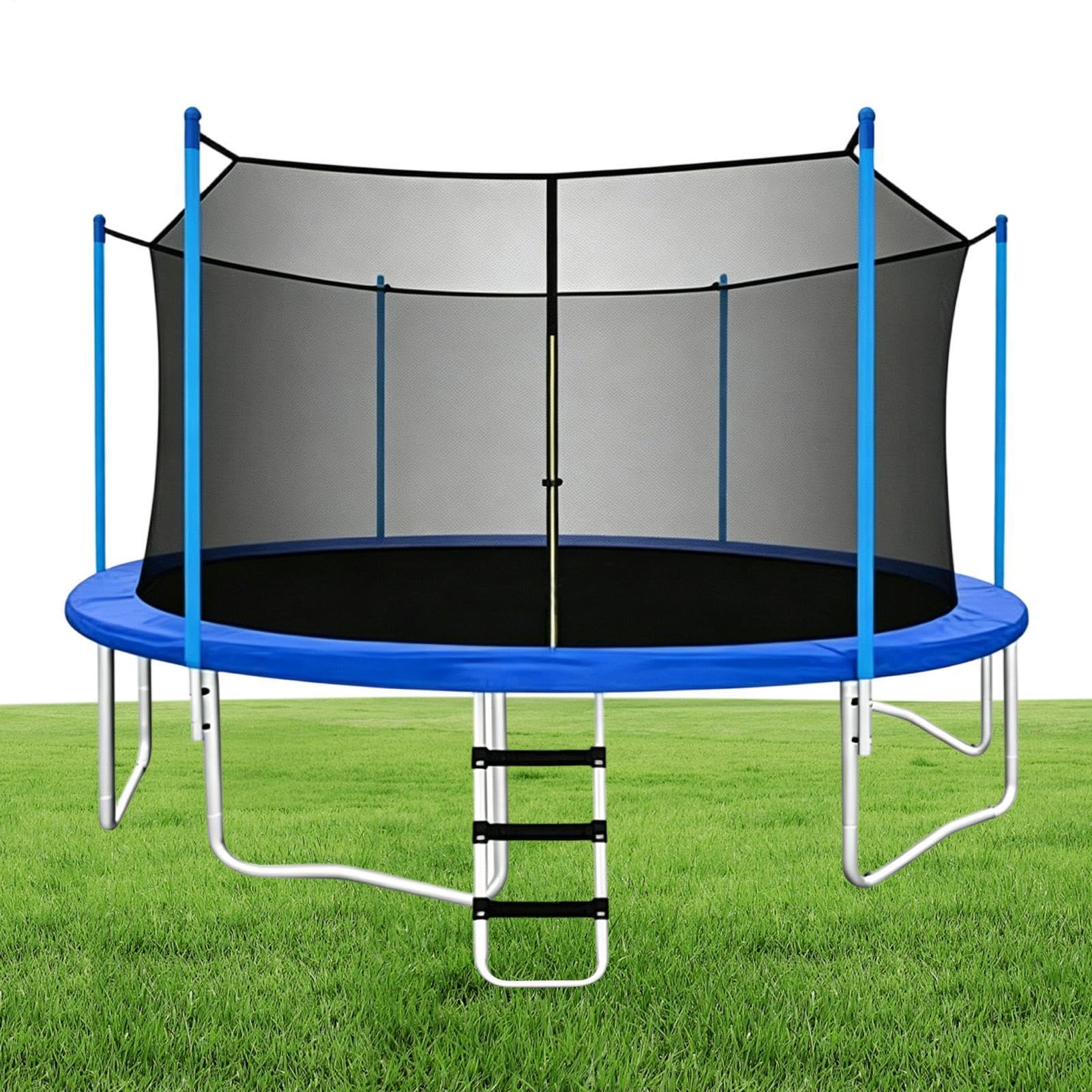Generisch Trampolinnetz-Ersatz – Rundrahmen-Sicherheitsbarriere, verstellbarer Riemen, sichere Umrandung | Schützender Sprungbereichsschutz, Outdoor-Freizeitzubehör für Hinterhof-Trainingsgeräte