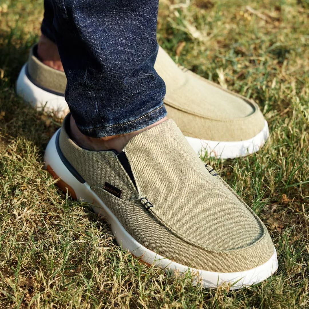 OrthoComfoot Comfortable Men's Loafers & Slip-Ons, Plantar Fasciitis, Foot and Heel Pain Relief, Orthopedic Casual Slippers Diabetic Bunions Boat Walking Shoes 10 W3-khaki