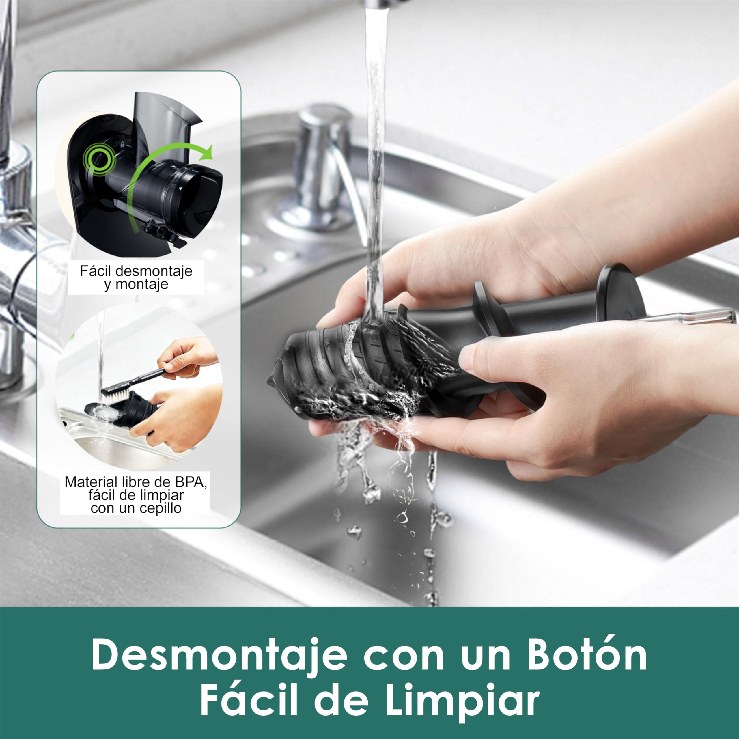 Fretta Licuadora prensado en frío,Extractor de zumos y verduras,Cold press slow juicer machine,Motor Silencioso y Función Inversa, fácil de limpiar,Recetas de jugos de regalo (Blanco)
