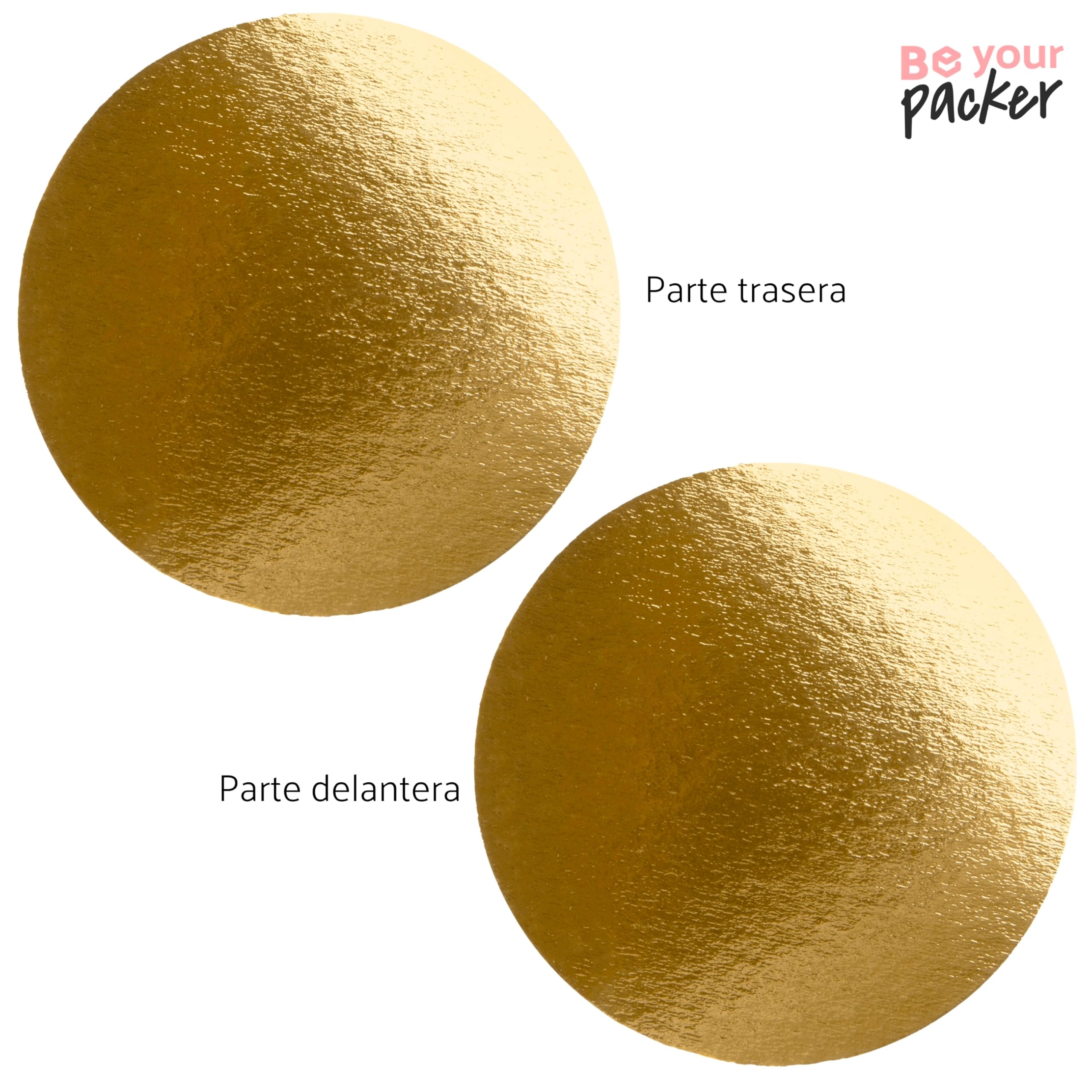 Be Your Packer Cake Board 9 inch round (9.45 inch) - Decorative Round Cardboard Pastry Base - 1 mm Thick - Double Sided Gold - 10 Pack - Image 4
