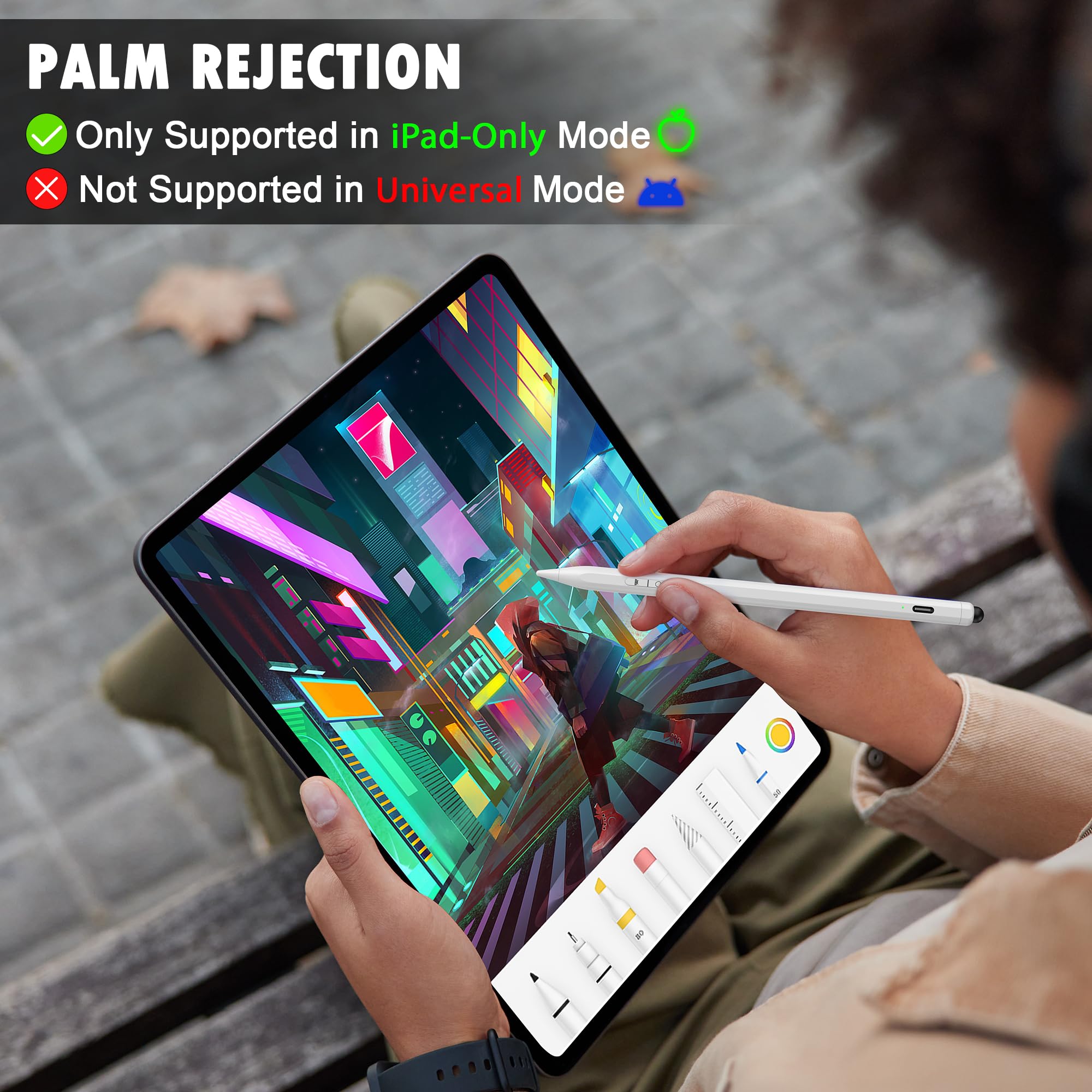Lápiz capacitivo 2 en 1 para iPad y Android, lápiz capacitivo universal de carga rápida para pantalla táctil, iPad, iPhone, lápiz estilista de alta sensibilidad para Samsung/XiaoMi y otros teléfonos y