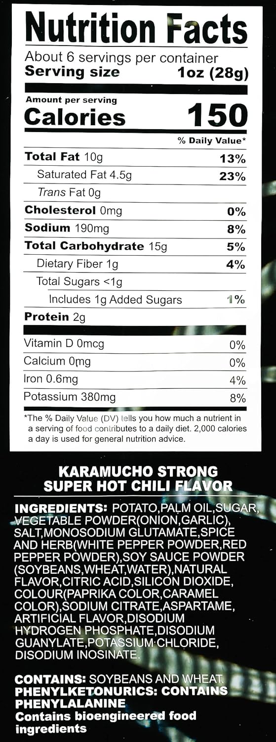 Koikeya Karamucho Strong Potato Chips Super Hot Chili Party Bag, 6.17 oz (Pack of 6)
