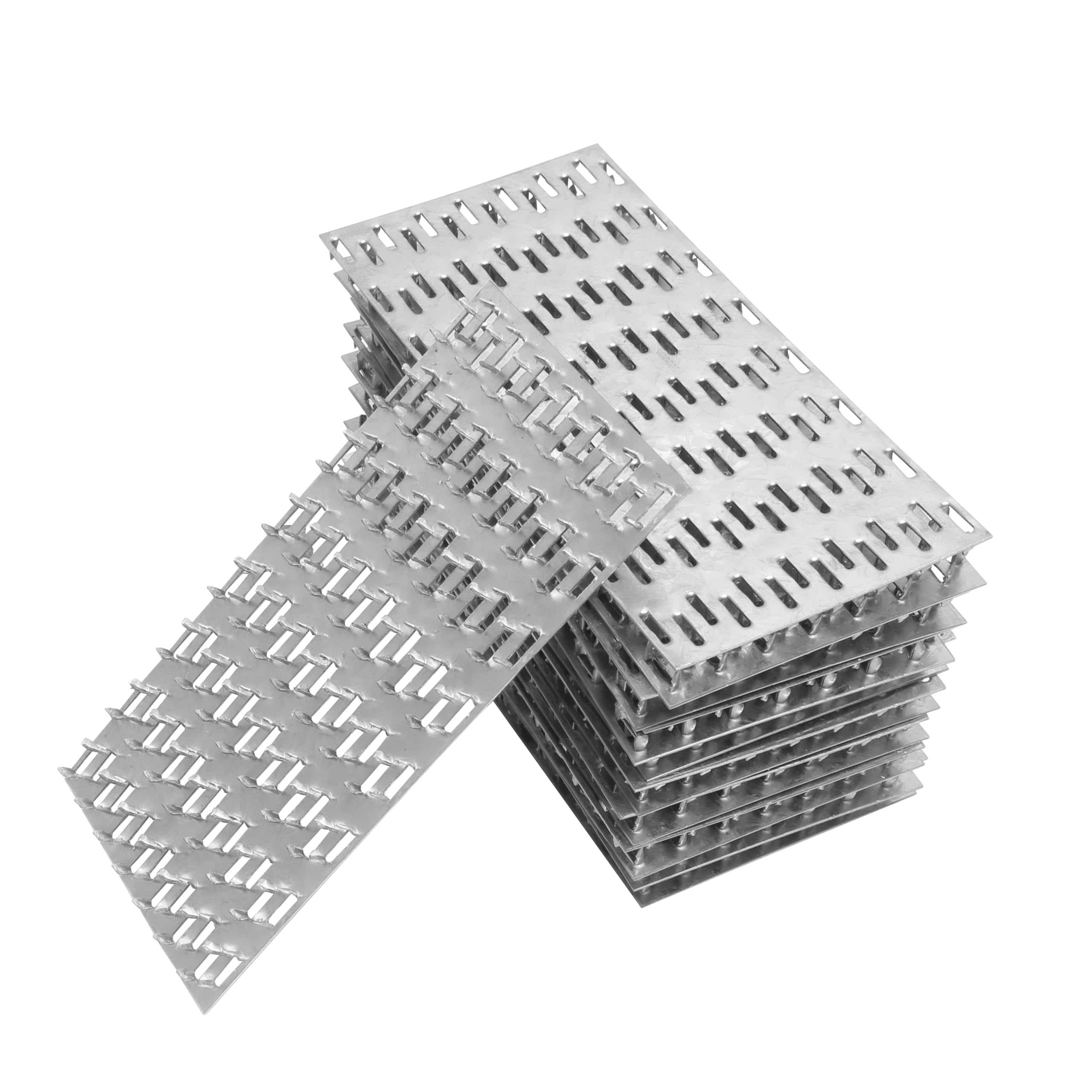 Paquete de 30 placas de reparación de armadura de 4 x 8 pulgadas con dientes de clavos de 8 mm, placas de reparación planas de acero galvanizado, placa de reparación de braguero con puntas, grosor de