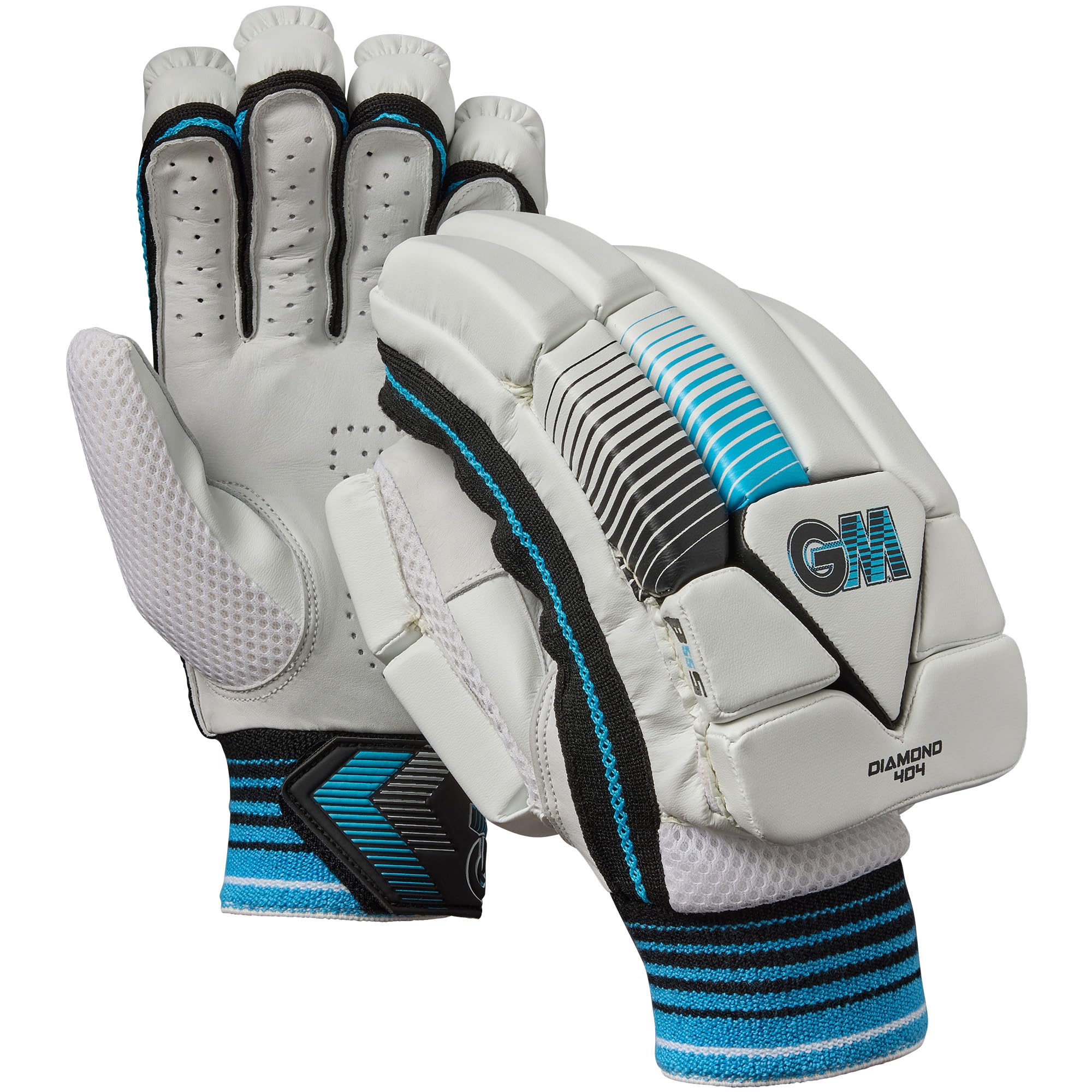 Gunn & Moore GM | Ben Stokes Diamond 404 Cricket Batting Gloves | Calf Leather Palm | Double-Sided Sweatband | Sleek Back of Hand Shape | Junior Left Handed | 1 Pair | Approx 420 g per Pair — image 1