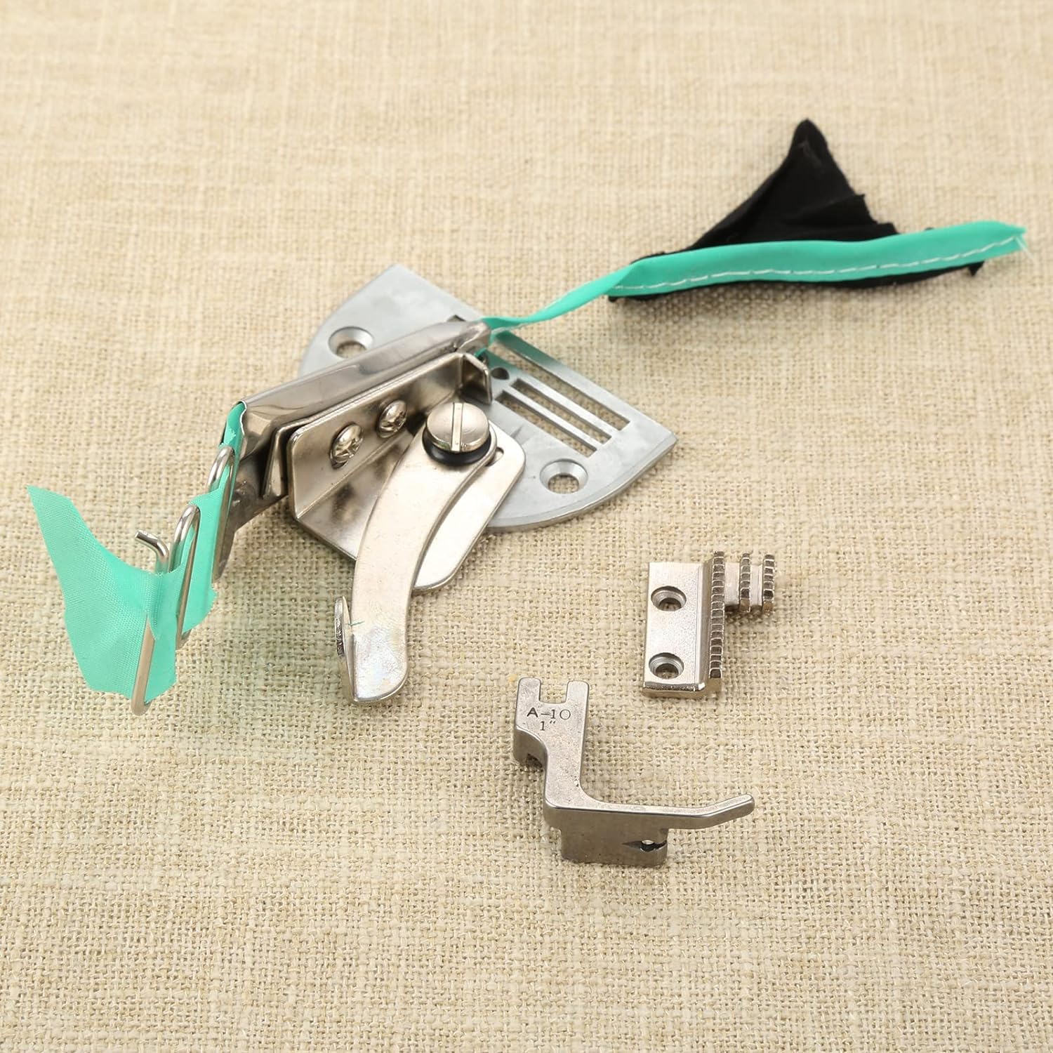 Industrial Sewing Machine Presser Foot A10 Attachment Sewing Machine Binder, Double Fold Right Angle Bias Binding Set for Industrial Sewing Like Juki, Jack, Usha, Etc. (34MM) — Amazon image 6