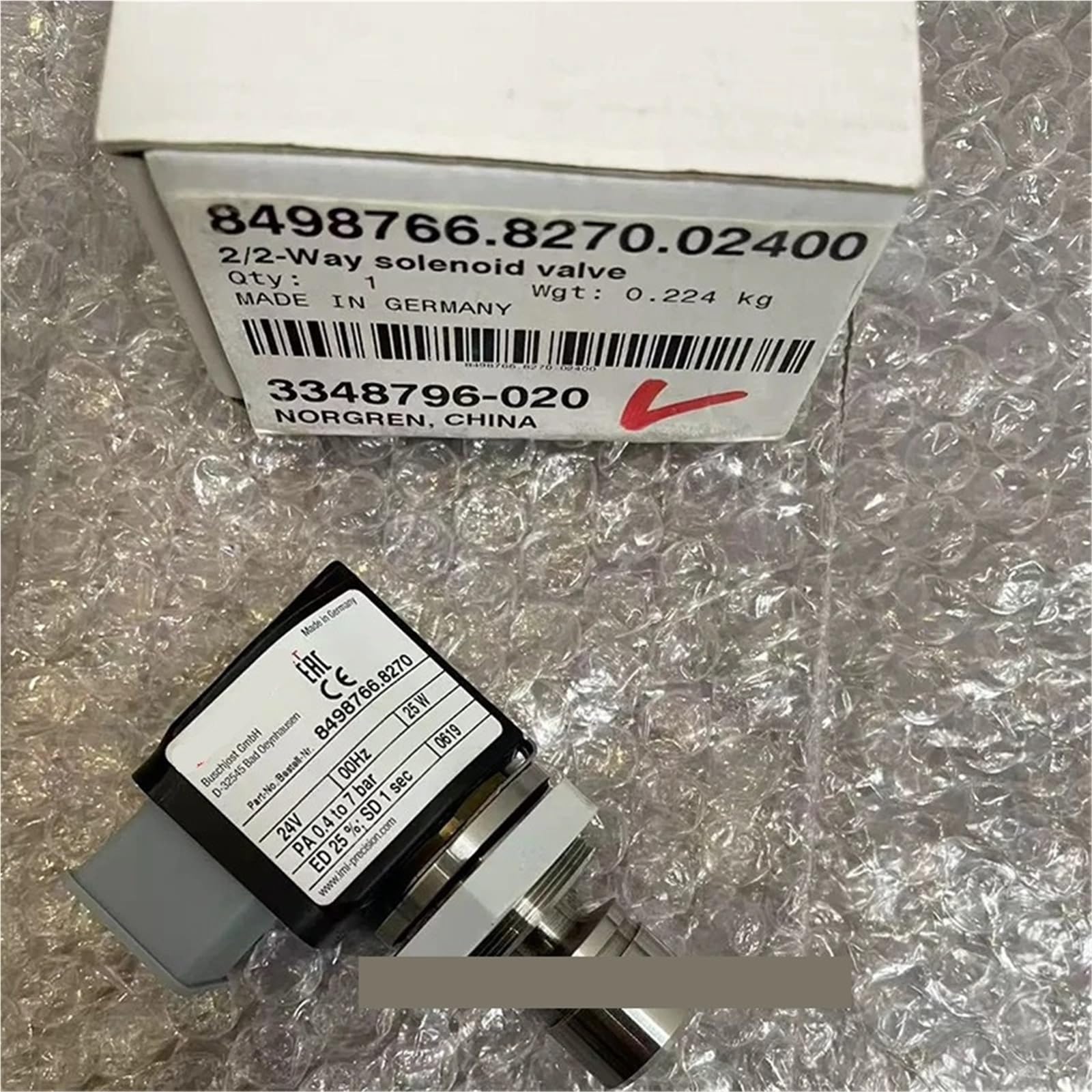LEOTNNDQ 8498766.8270.024.00 G1/8 Screw Thread Solenoid Valve