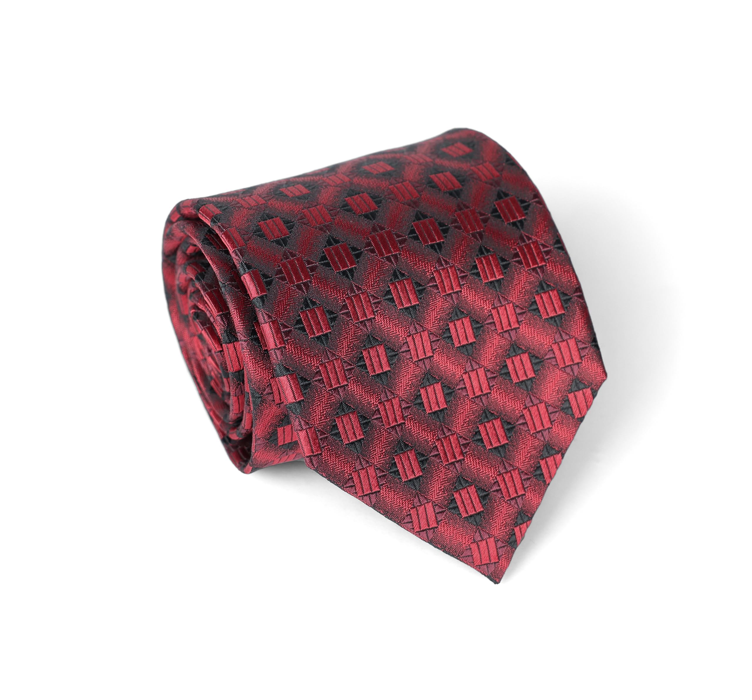 Remo Sartori – Seidenkrawatte, Bordeaux Mikromuster, Made in Italy, Herren